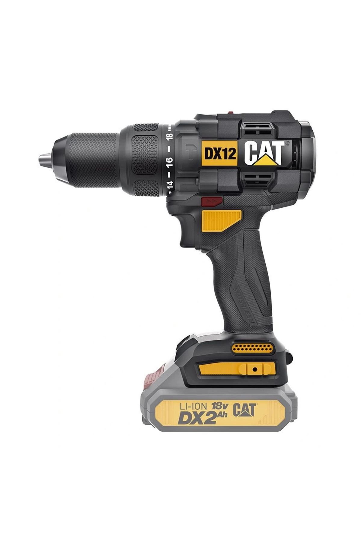ShopNova CAT DX12B 18Volt Kömürsüz Profesyonel Şarjlı Darbeli Matkap (Akü Dahil Değildir)