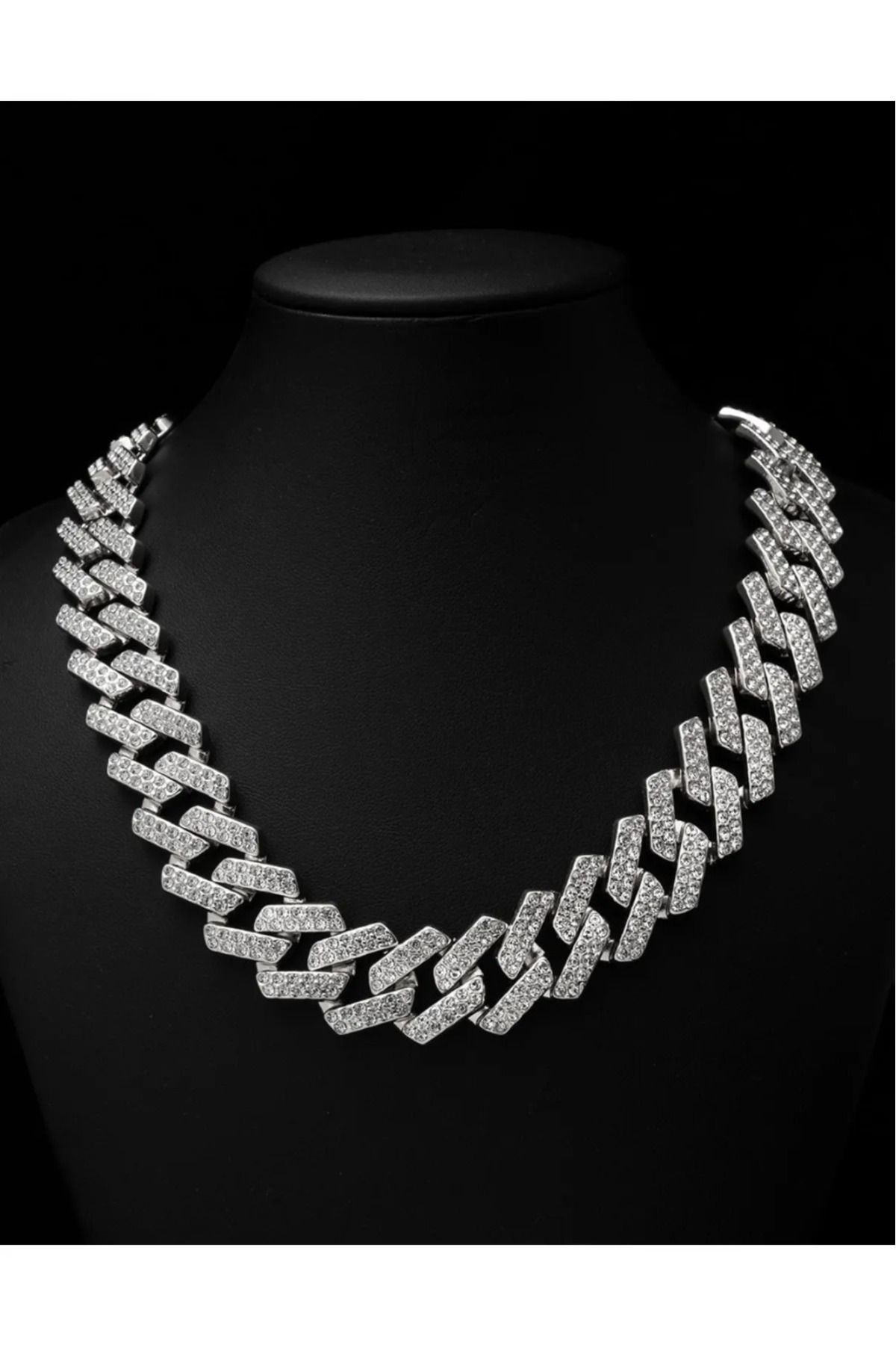 Çalıkaksesuar Prong Cuban Chain Zincir Silver Kolye