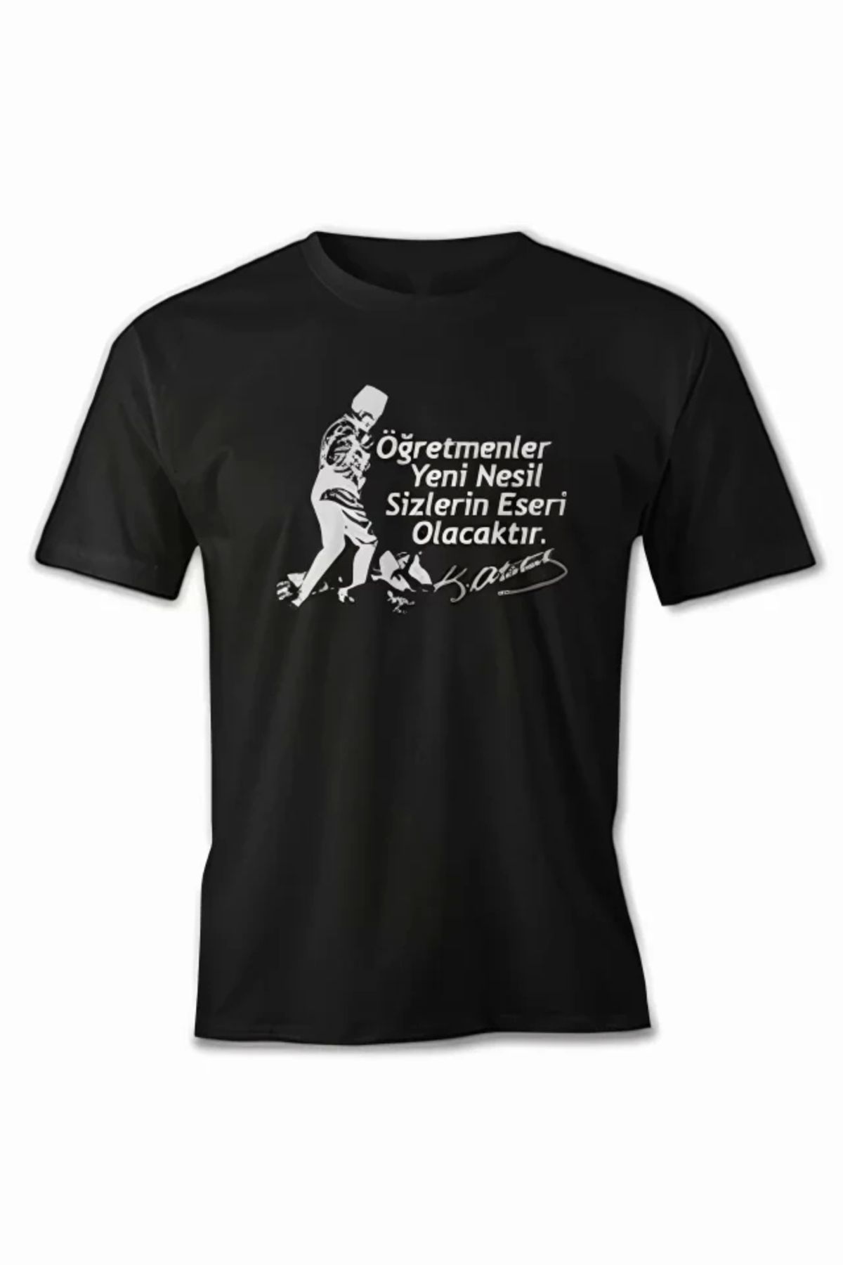 MODA 24 Kasım Öğretmenler Baskılı Tshirt iyah