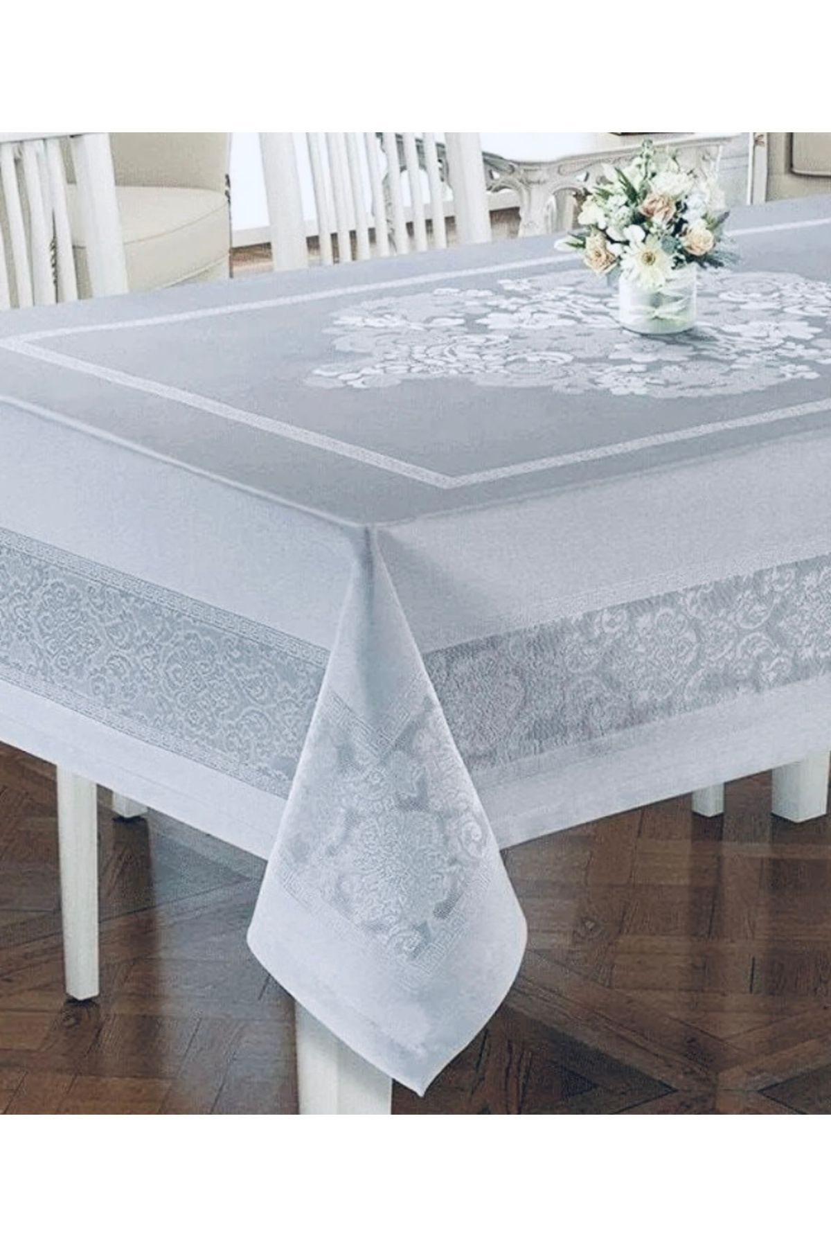TNR Jumbo jakar polyester sıvı geçirmez pano desen lüks leke tutmayan kumaş masa örtüsü