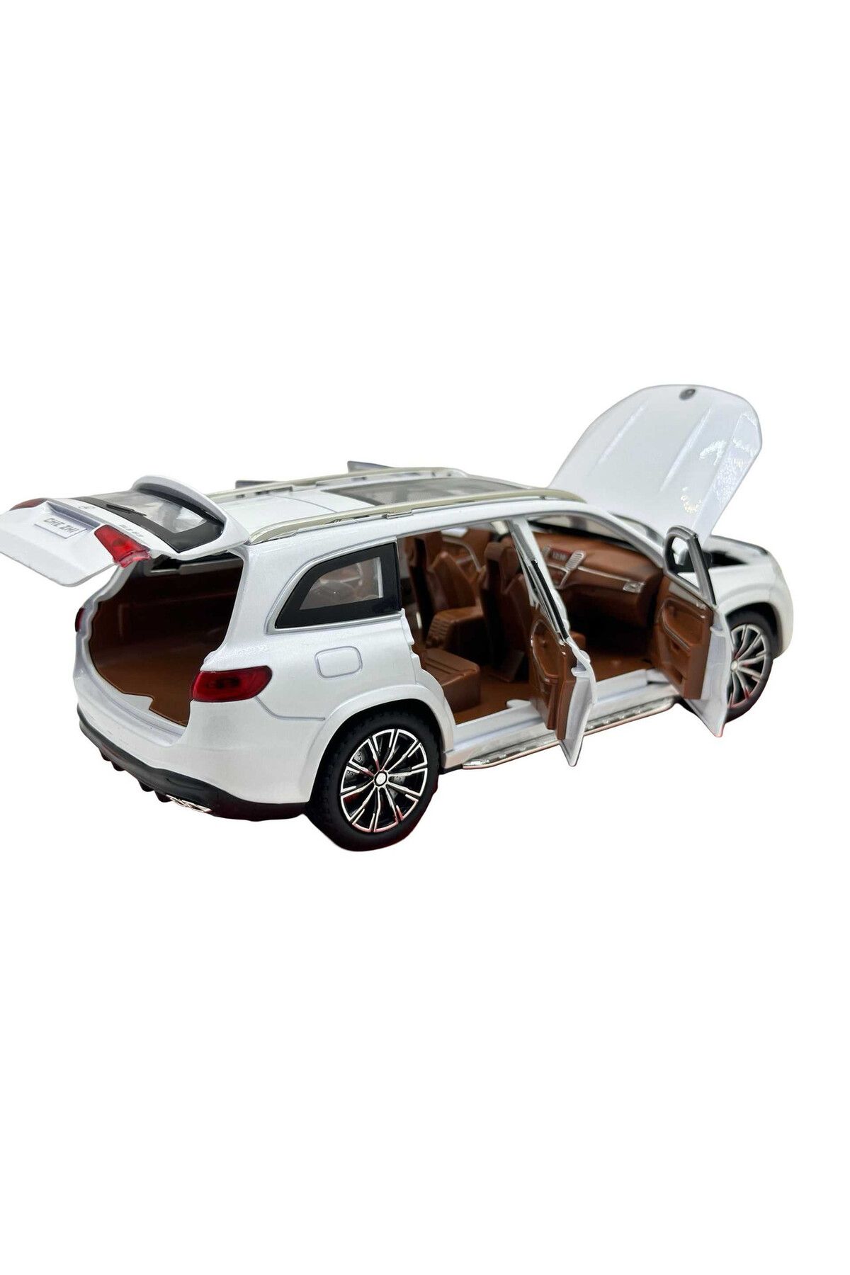 JPT-Mercedes GLS SUV Die-Cast Model 1:24 Pearl White - sounds, lights and spring-20 cm 4