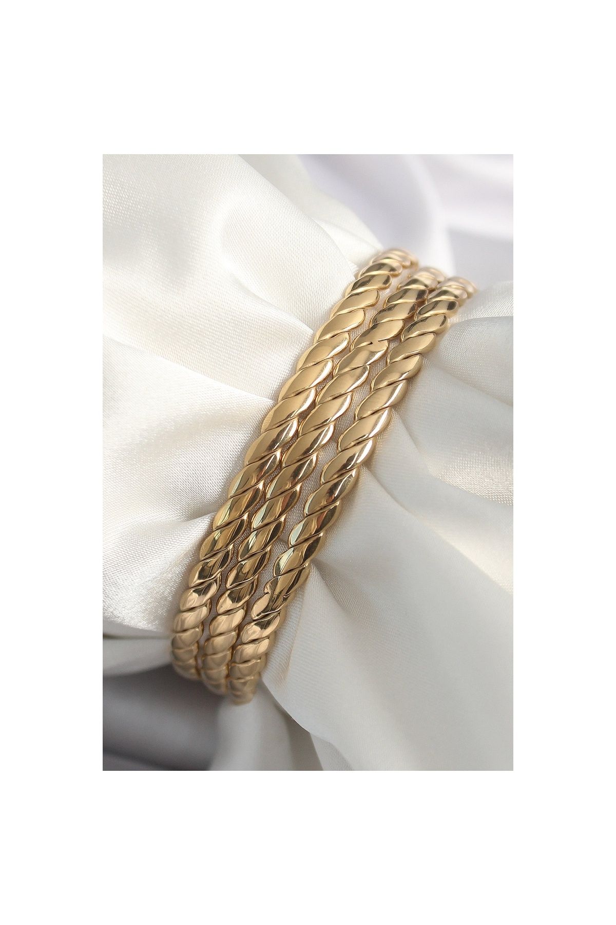 maarketim 316L Çelik Gold Renk Burma Ajda Model Kadın Bileklik