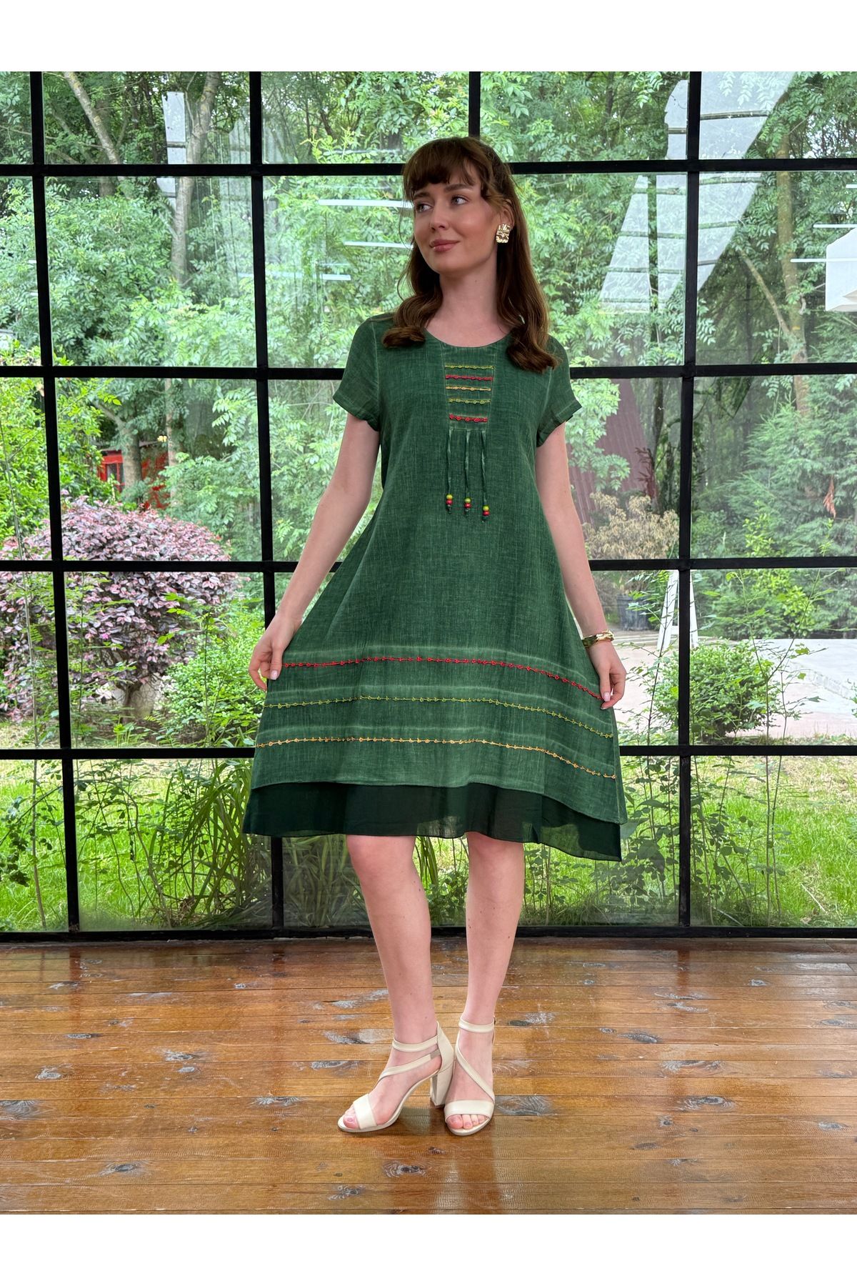 Butik Esra Kandemir YAZLIK PAMUK YIKAMA KUMAŞ ELBİSE