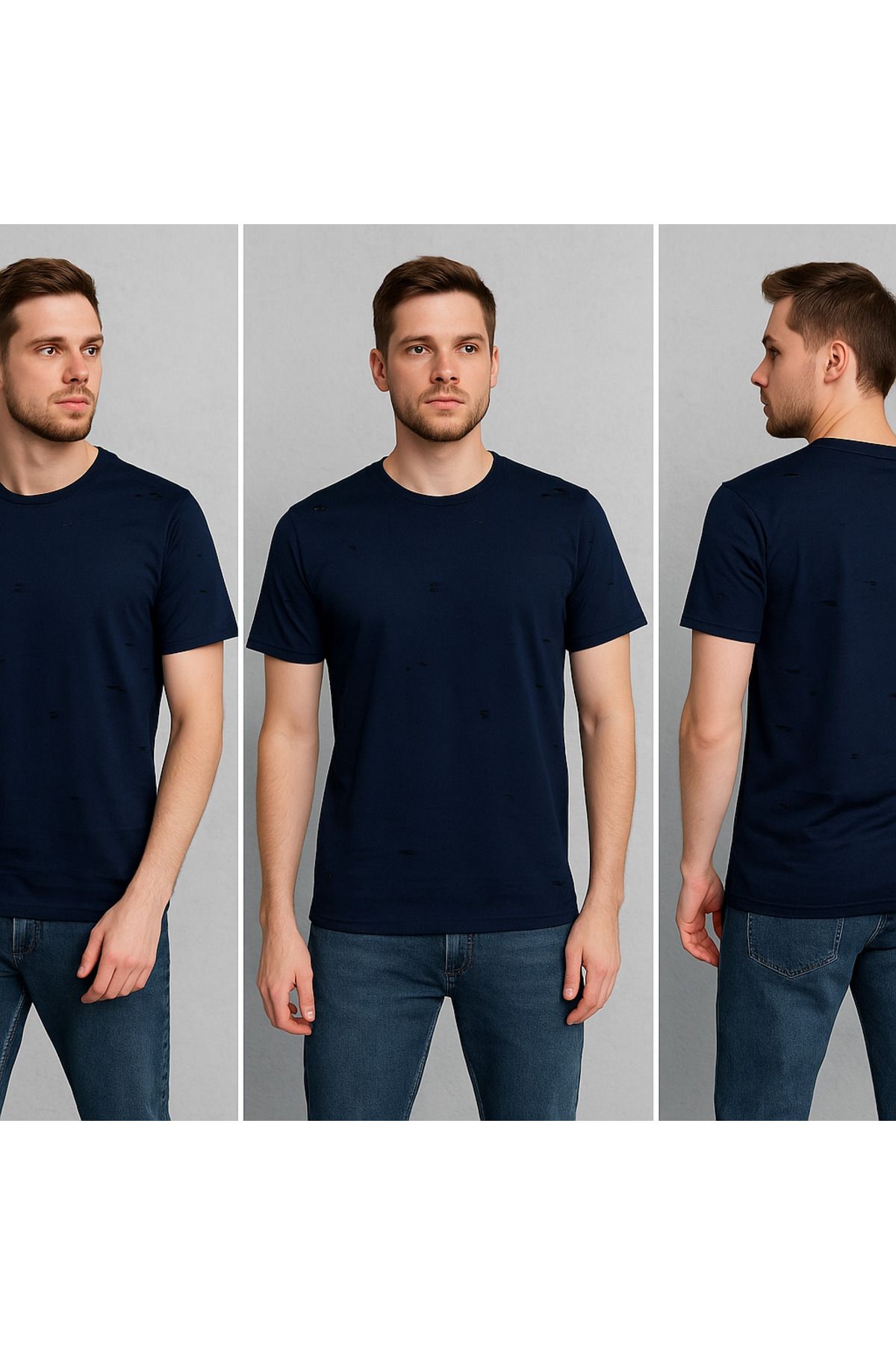 YŞRLİNE COLLECTİON YSR TEKSTIL KISA KOL MODEL TSHIRT LACİVERT