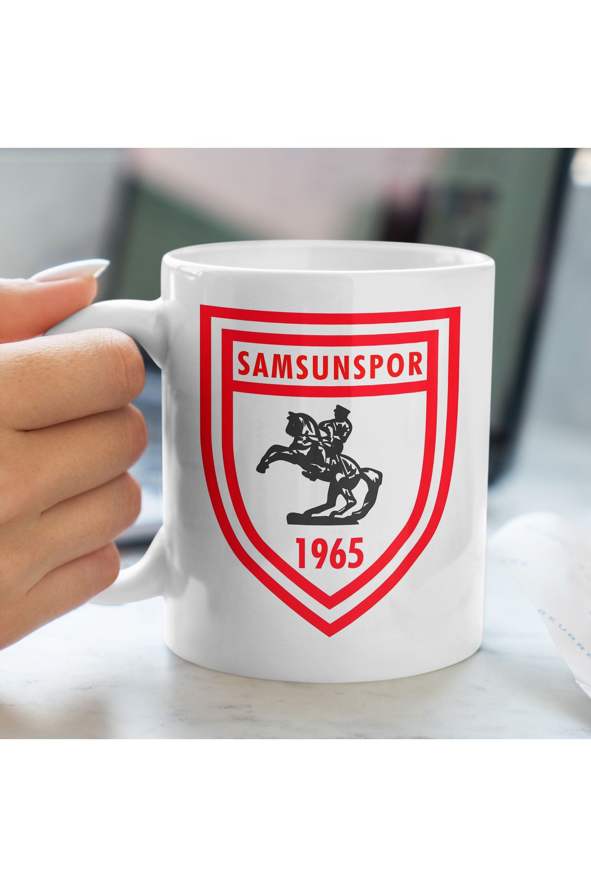 Ayabak Kupa Bardak - Samsunspor Arması Desenli Kupa Bardak - Hediyelik Kupa Bardak