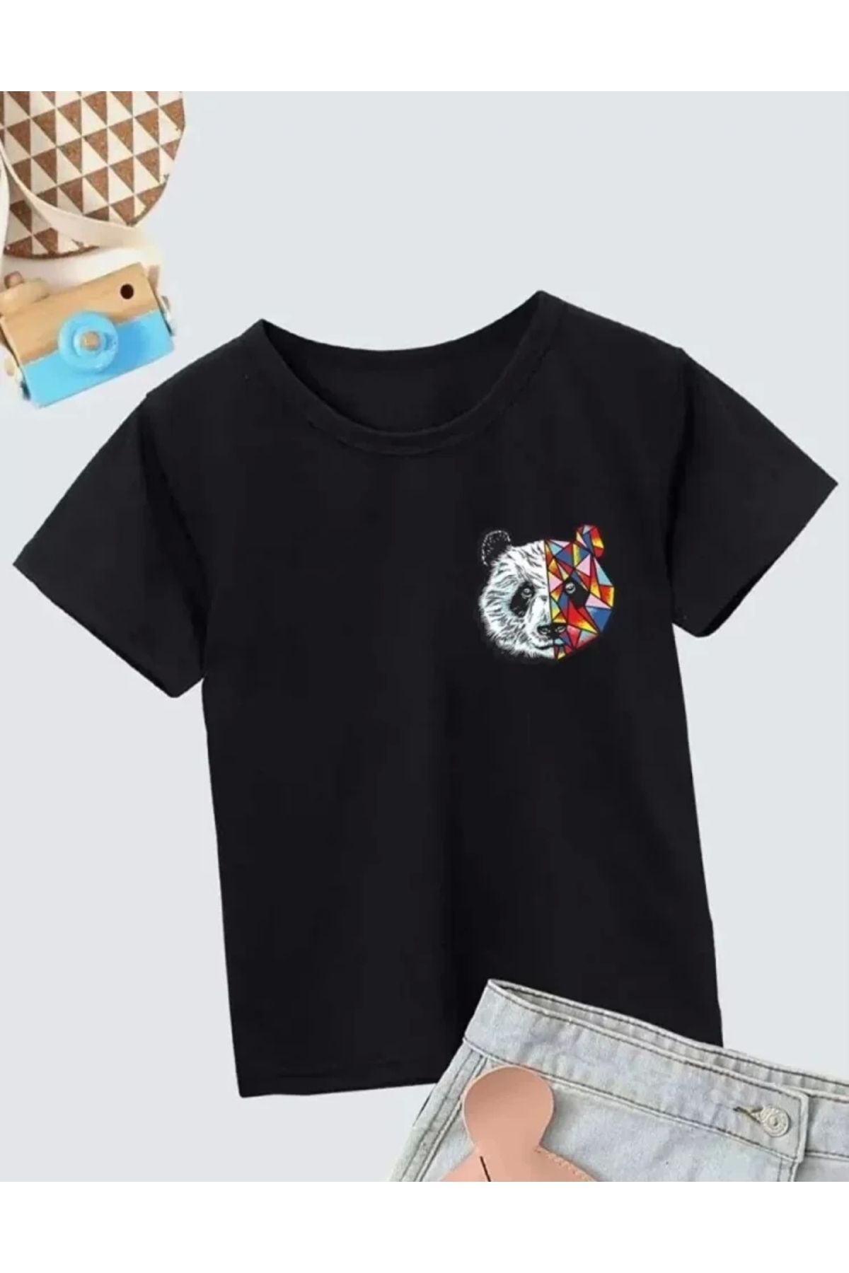 MODA Unisex Çocuk Baskılı TShirt Siyah