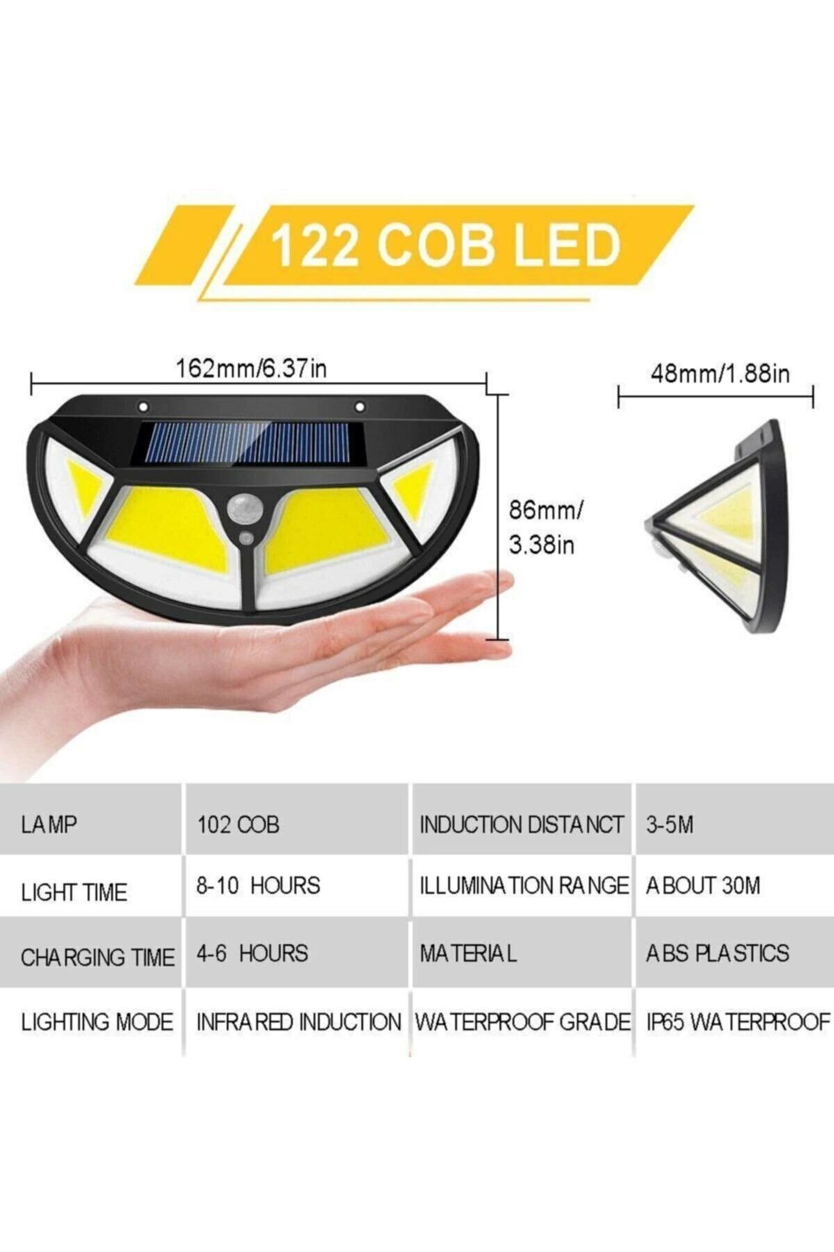 Allproduct Fonksiyonel Sensörlü 122 Ledli Solar Bahçe Lambası