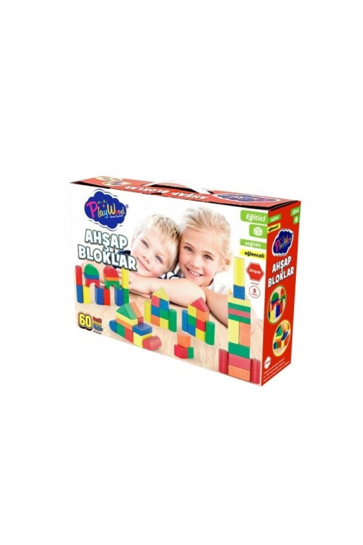 Finetoo Nessiworld PlayWood Renkli Ahşap Bloklar 60 Parça