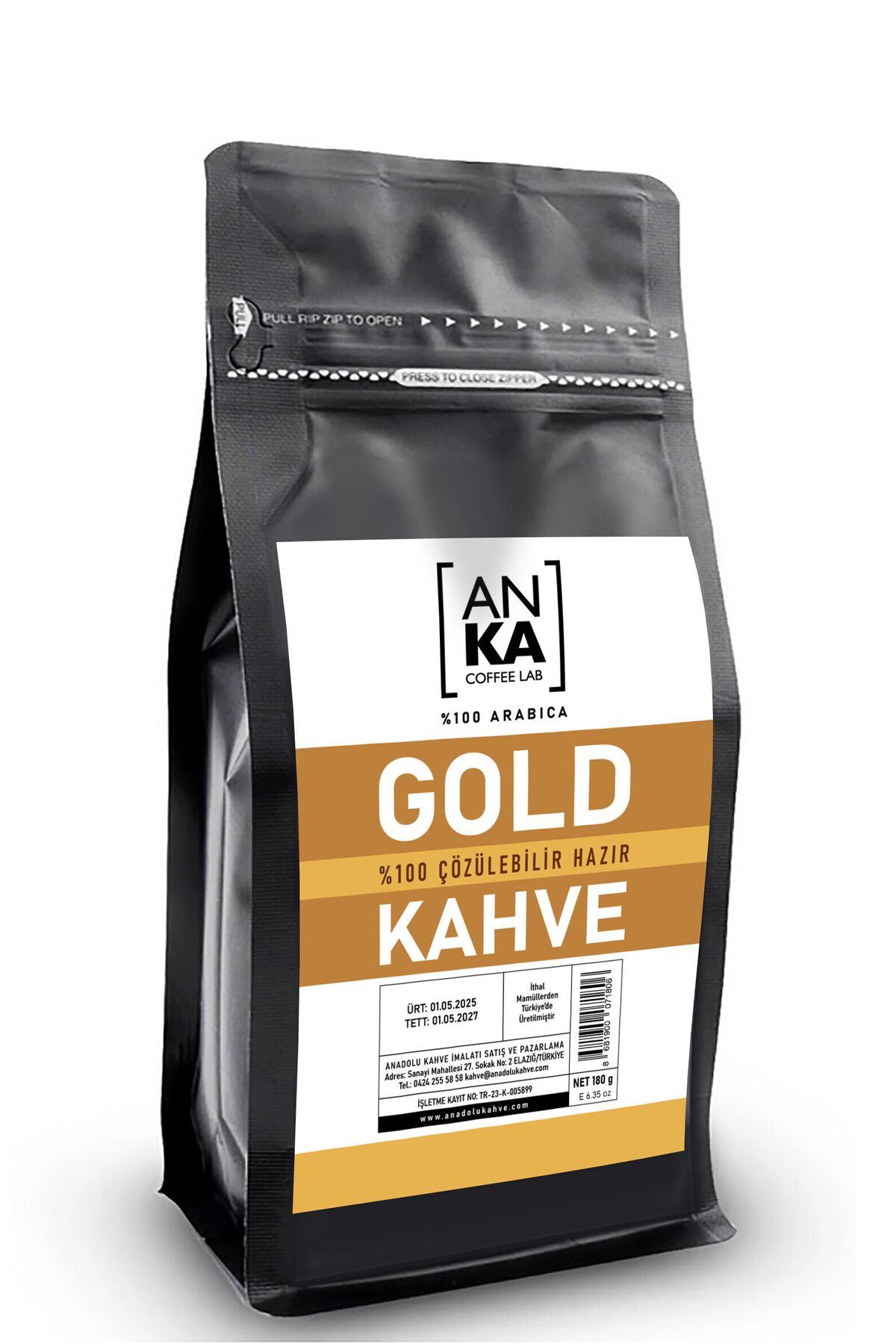 Anka Coffee Lab Çözülebilir Hazır Gold Instant Kahve 180g