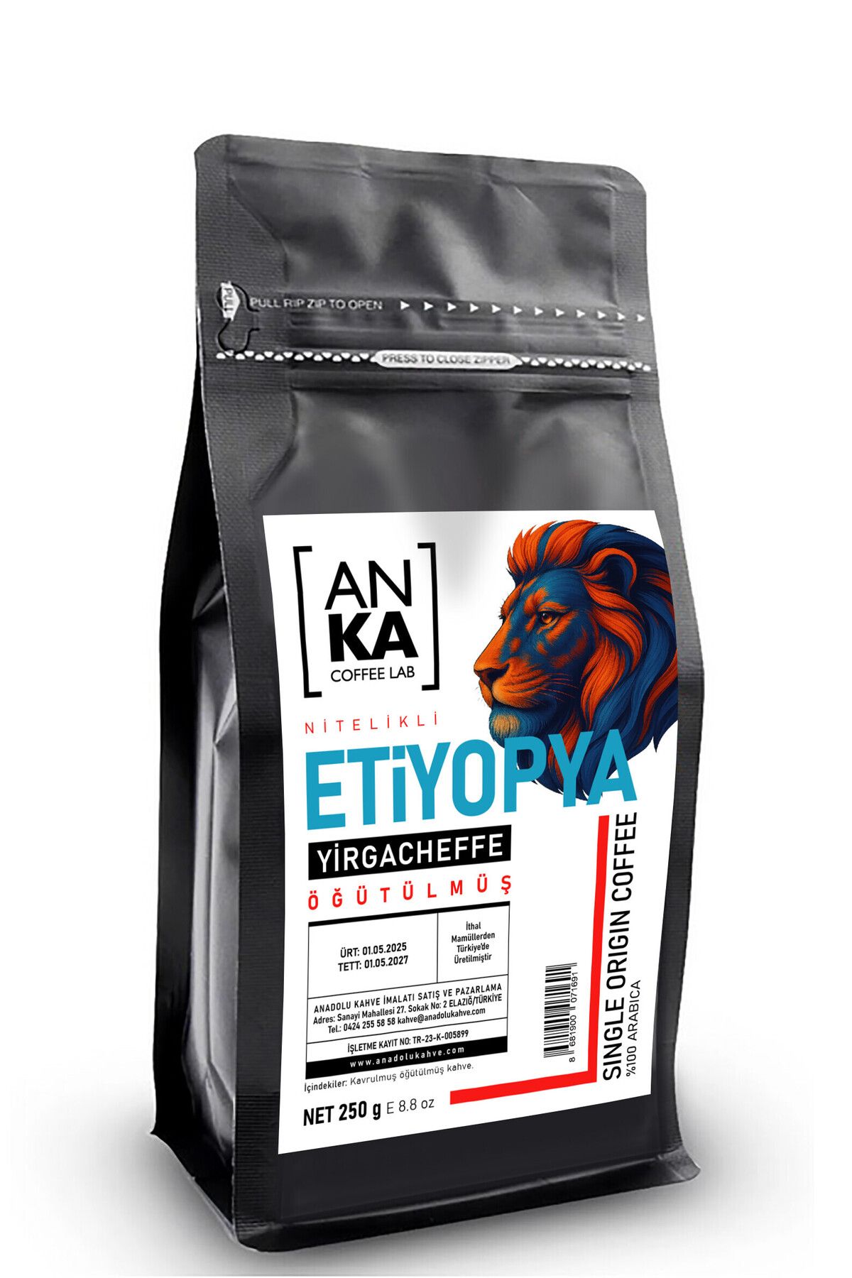 Anka Coffee Lab Etiyopya Nitelikli Taze Öğütülmüş Filtre Kahve 250g