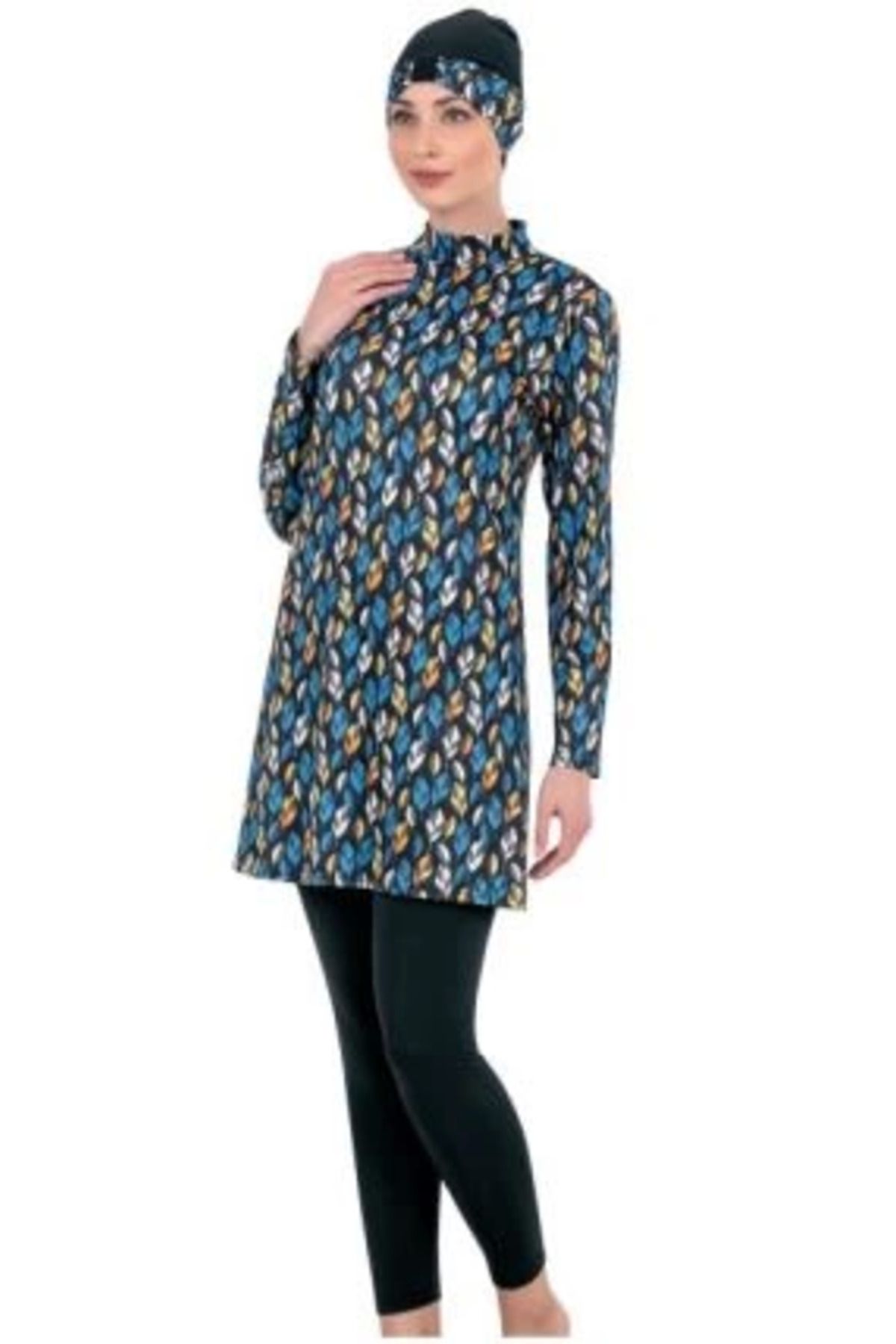 Moda Şahsenem Fantasy 3316 Desenli Tesettür Mayo