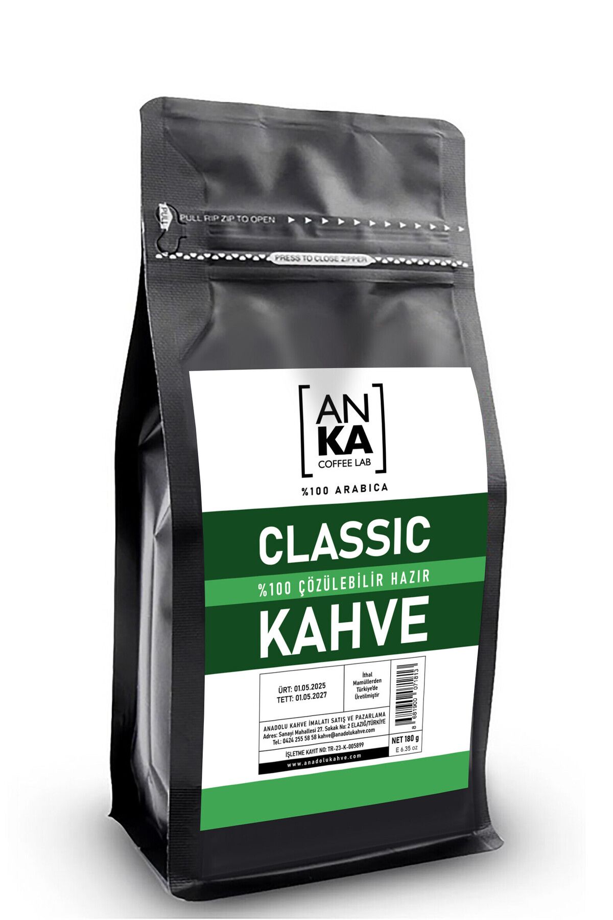 Anka Coffee Lab Çözülebilir Hazır Klasik Instant Kahve 180g