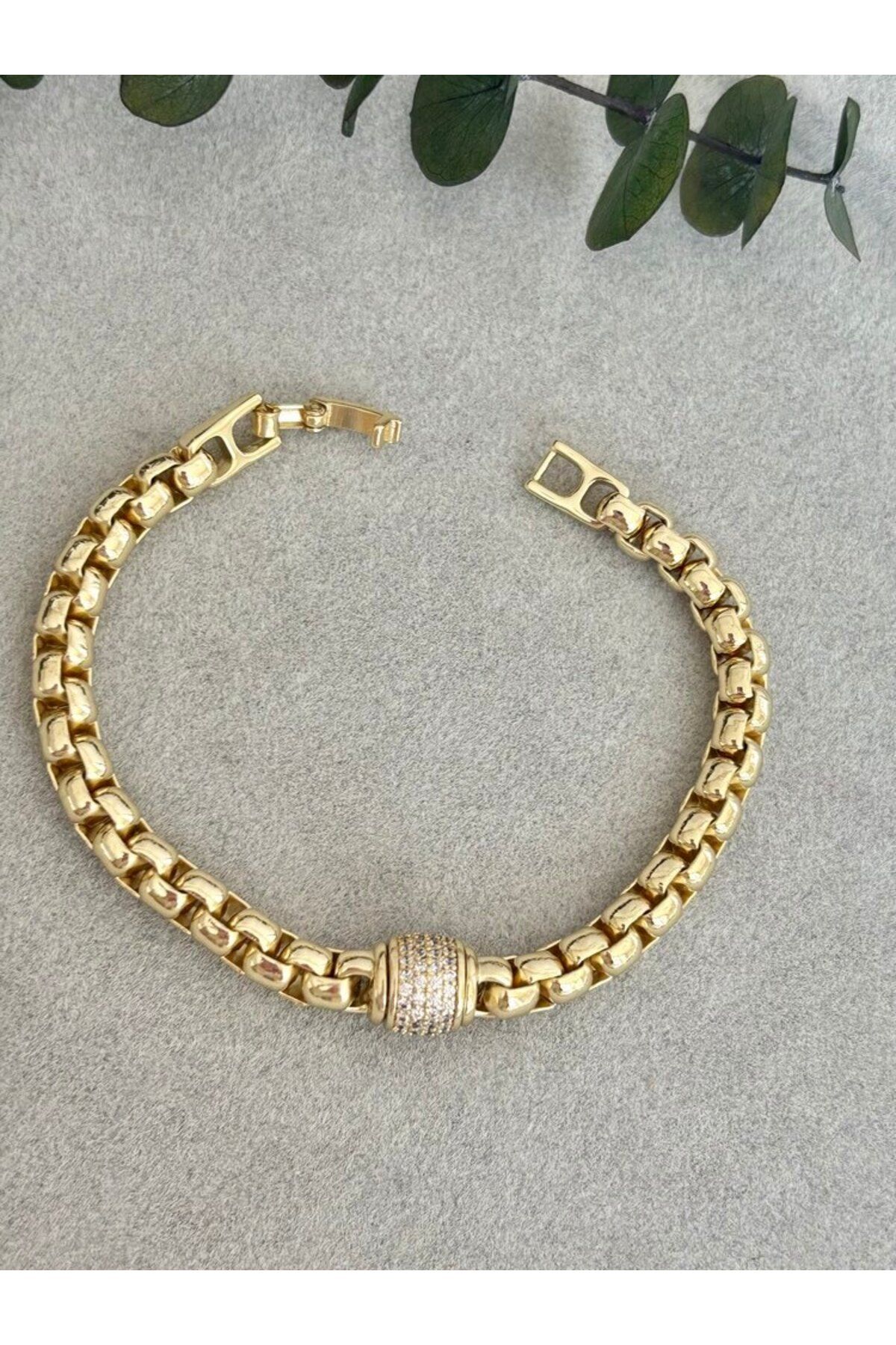 arya luxe 14k gold Xuping ortası gömme taşlı model bileklik