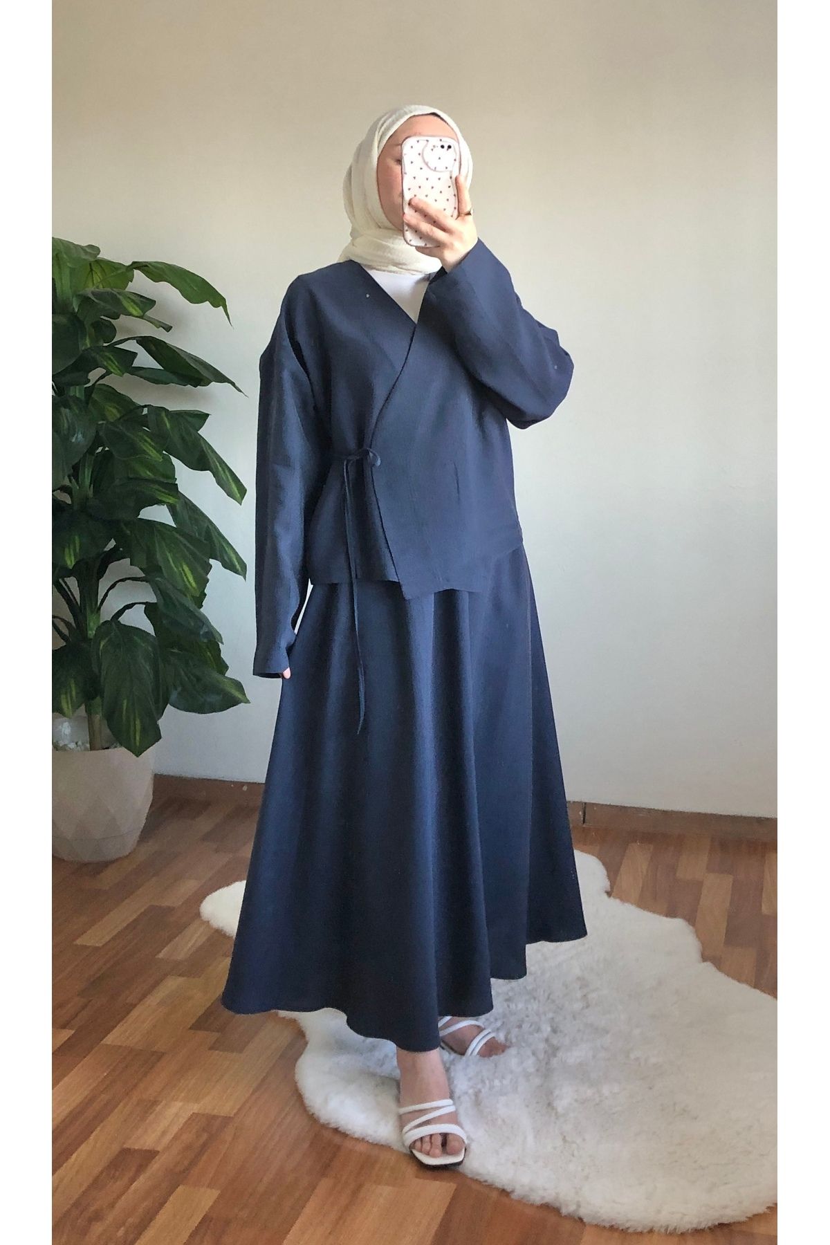 MODA ŞİHAL Modal Kumaş Kimono Etek Takım