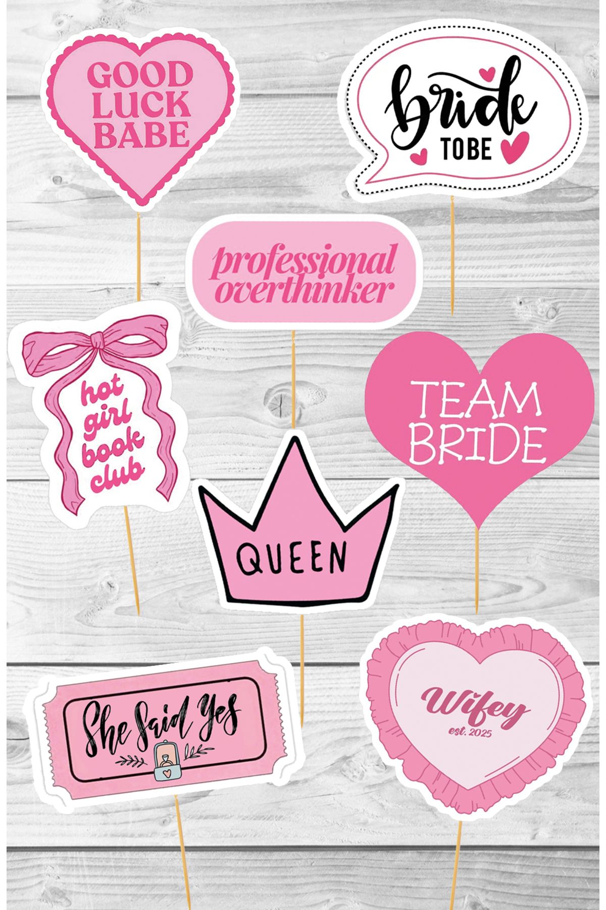 Pankart Evi 8'li Pembe Orta Boy Bekarlığa Veda Konuşma Balonu Seti Kına Gecesi Bride To Be