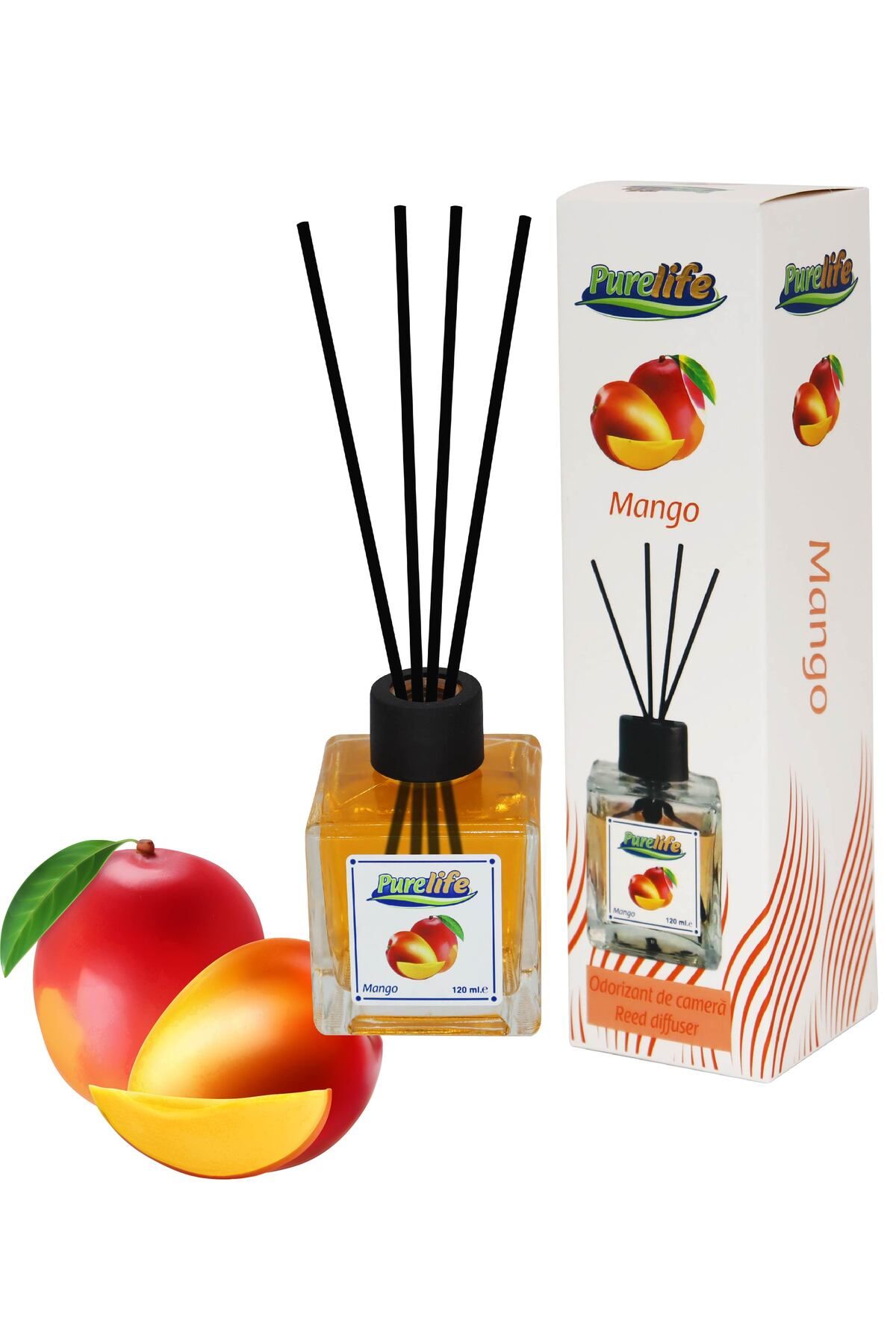 PureLife-Purelife room freshener with sticks, 120 ml, Mango 1