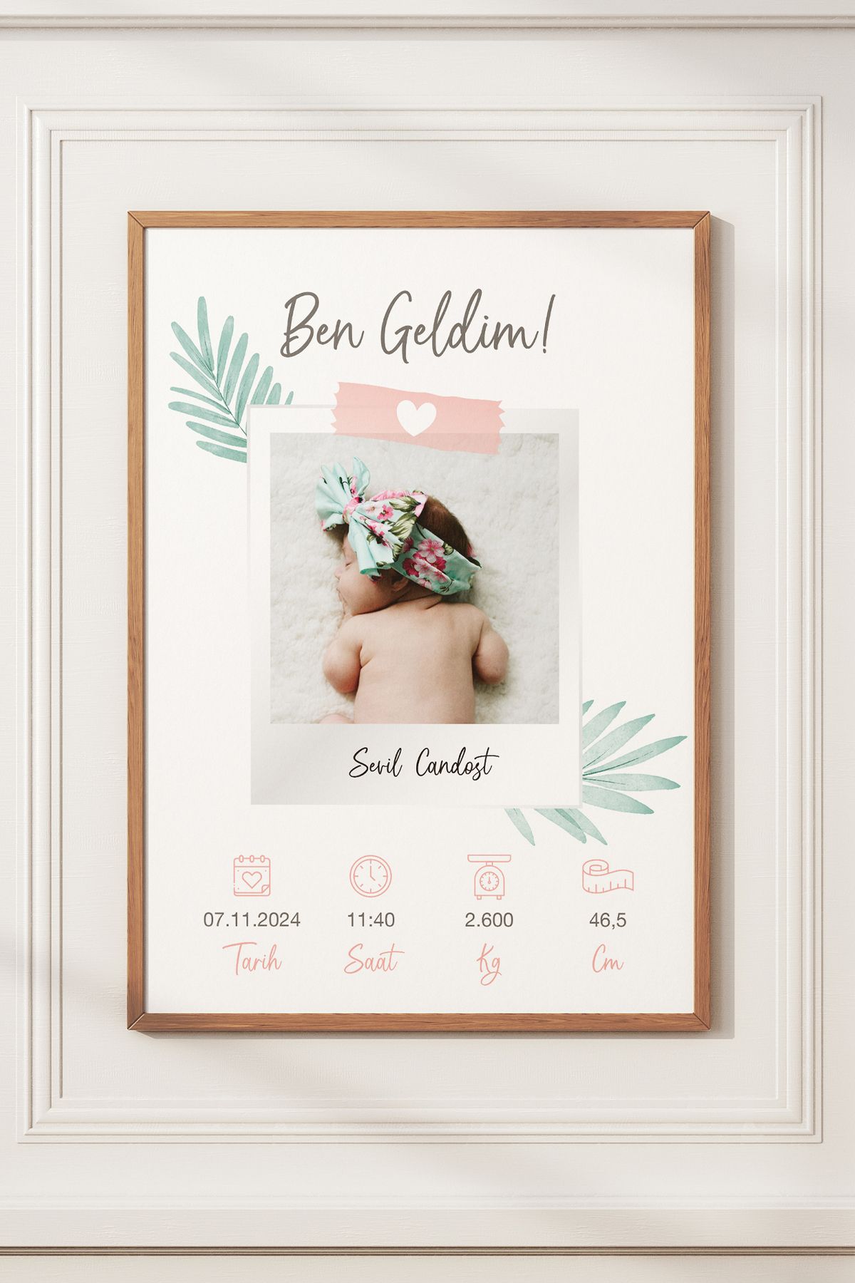 Bak Bu Başka Kişiye Özel Bebek Posteri, Bebeğimin İlk Posteri, Ahşap Çerçeveli Bebek Odası Poster Tasarımı