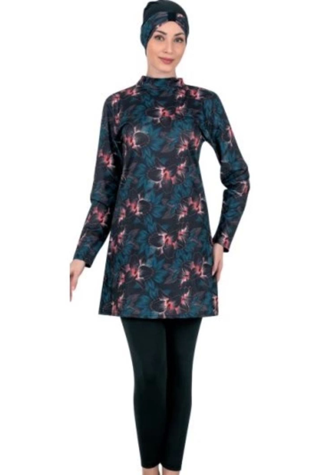 Moda Şahsenem Fantasy 3308 Desenli Tesettür Mayo