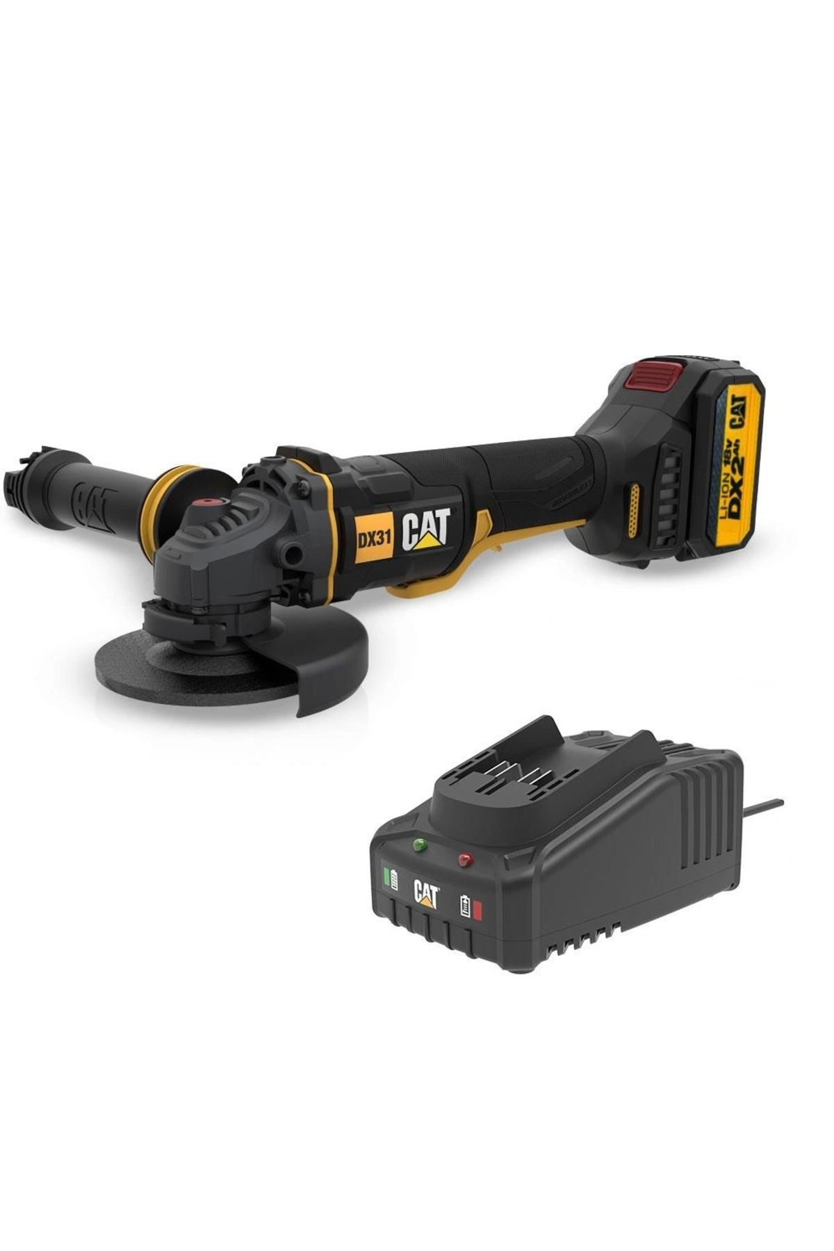 ShopNova CAT DX31BC 18Volt 2.0Ah Li-ion 115mm Tek Akülü Kömürsüz Profesyonel Avuç Taşlama