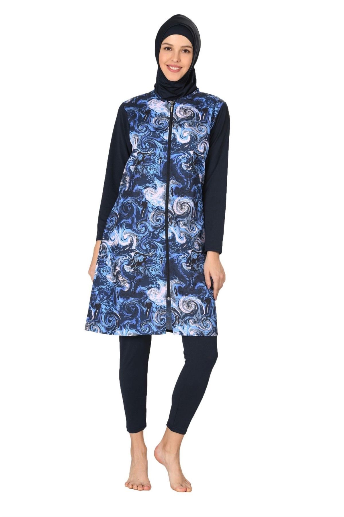 Moda Şahsenem Fantasy 3064 Tam Kapalı Paraşüt Kumaş Tesettür Mayo