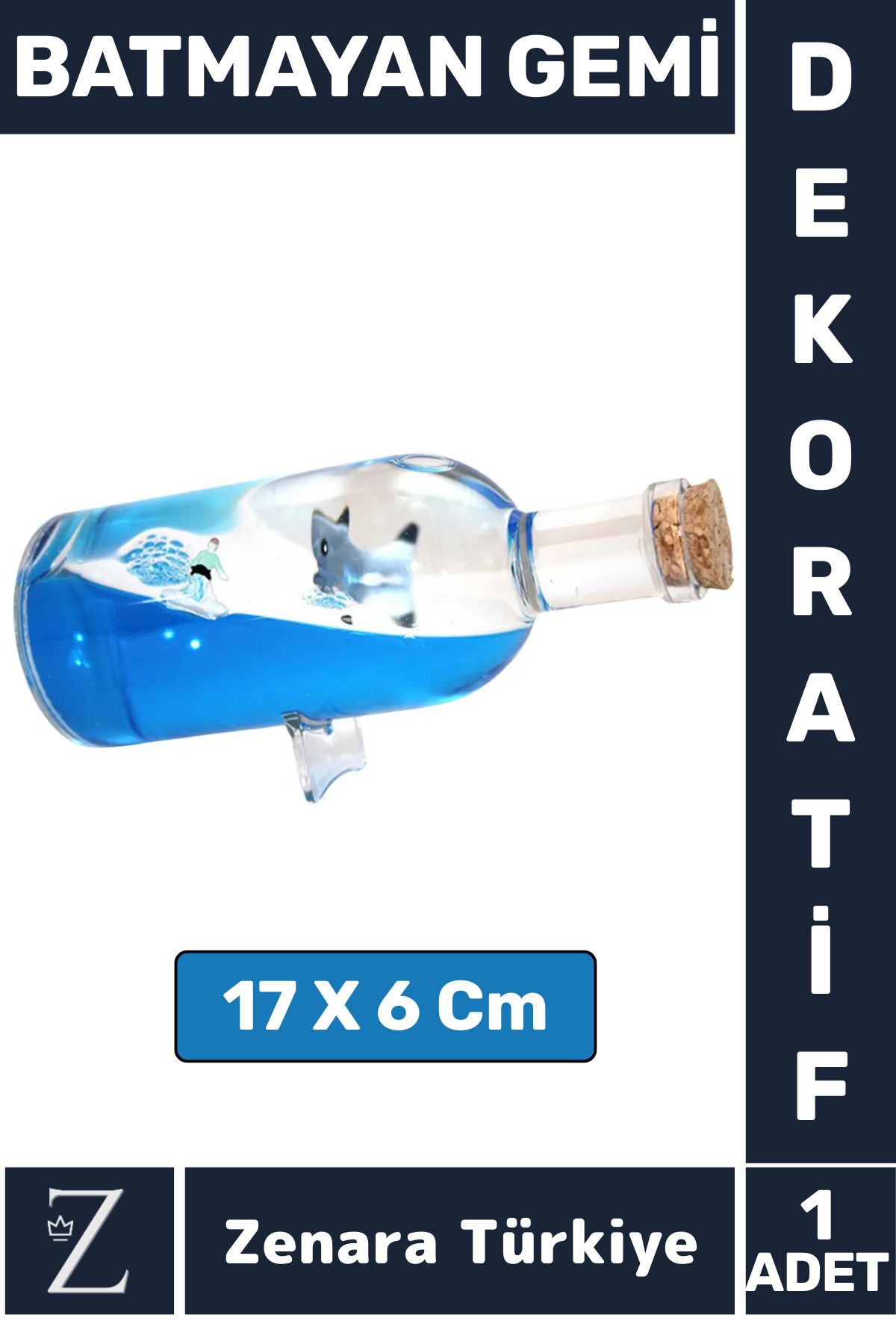 Zenara Premium Yüksek Kaliteli Dayanıklı Çok Şık Dekoratif Hediyelik Denizcilik Koleksiyon BATMAYAN GEMİ