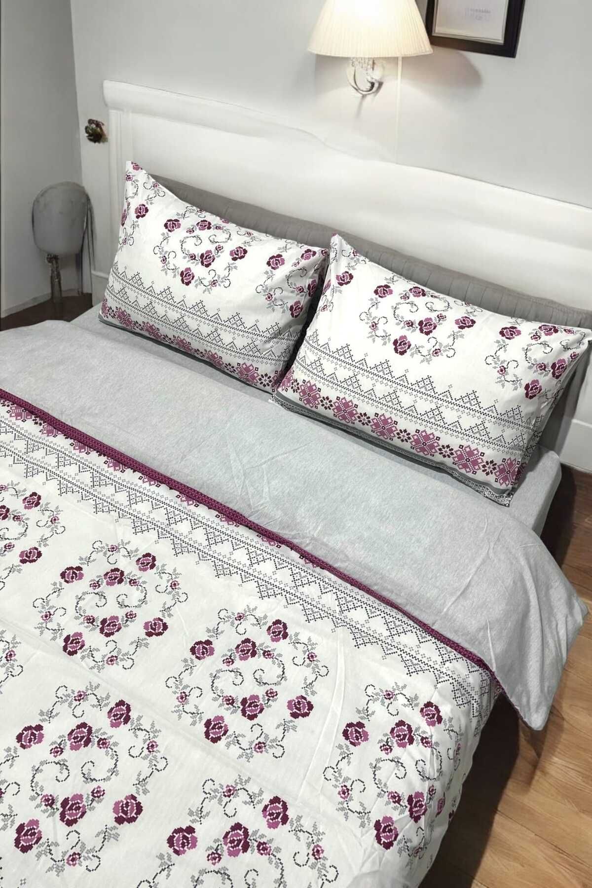 Melse home Mor Desenli Çift Kişilik Nevresim Takımı