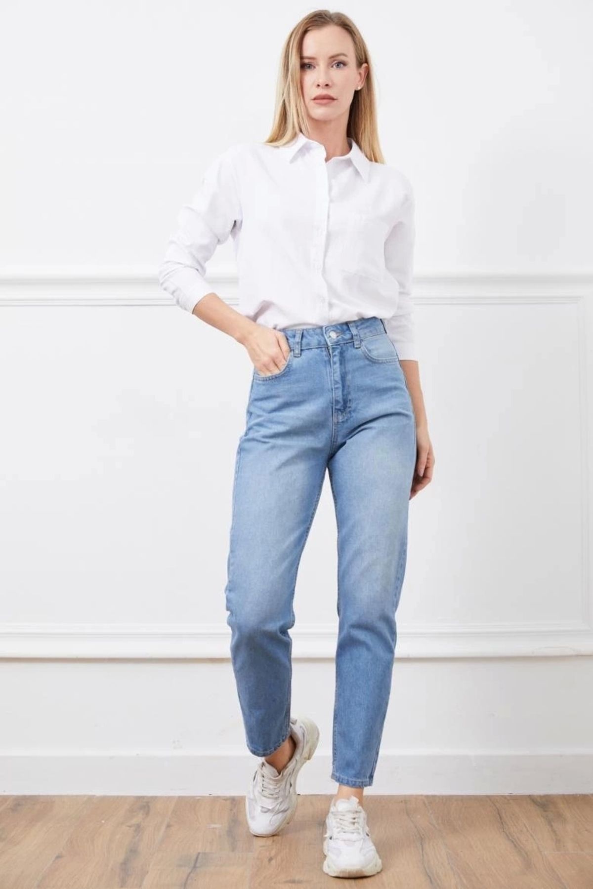 OurStyles Yüksek bel mom jean pantolon