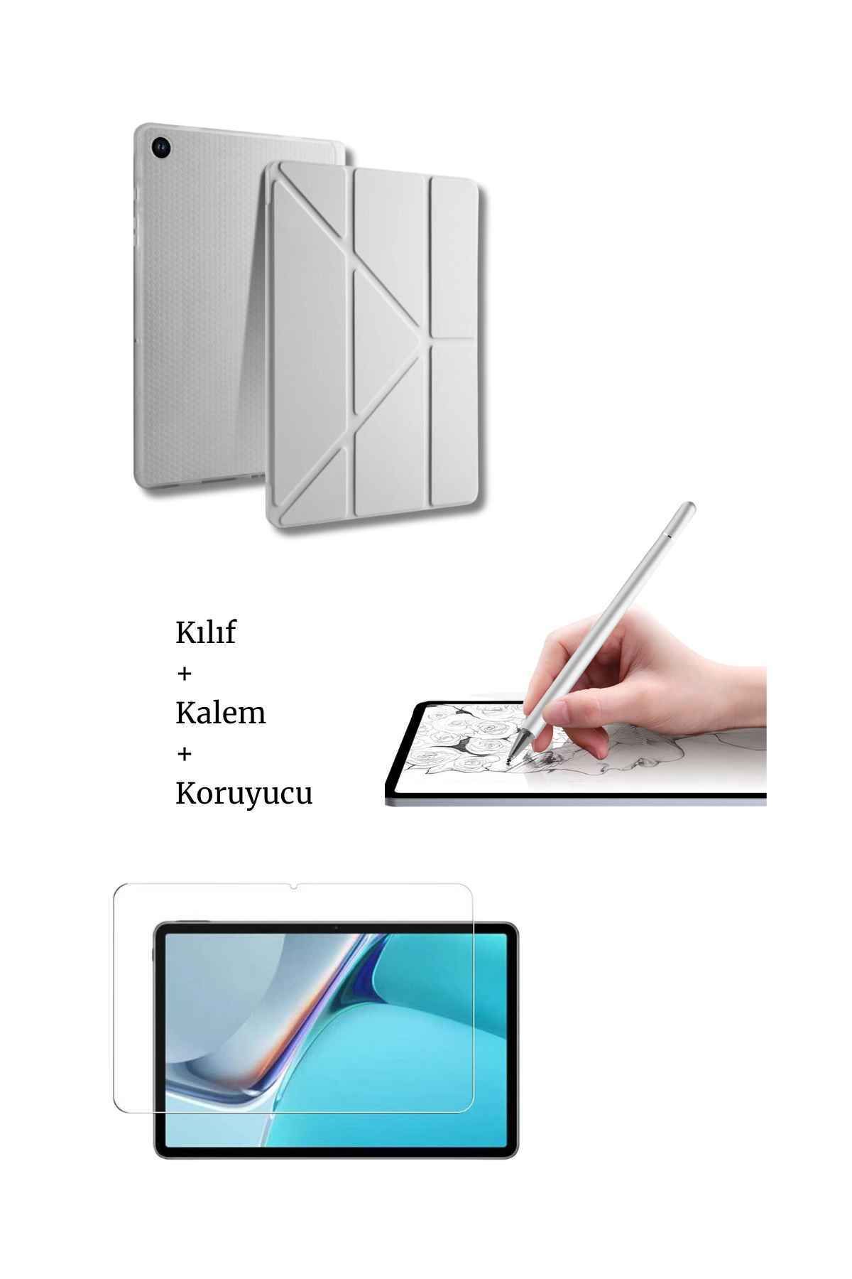 Fuchsia Galaxy A9 Plus 11 inç X210 Uyumlu Tablet Kılıfı Tablet Kalemi Ve Ekran Koruyucu Set