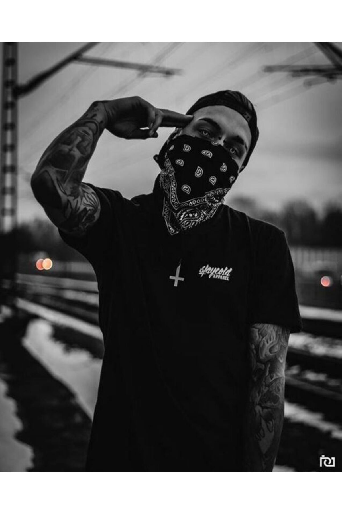 RawNox Unisex Bol Kalıp RawNox Gangsta Series Slaycold Baskılı Tshirt