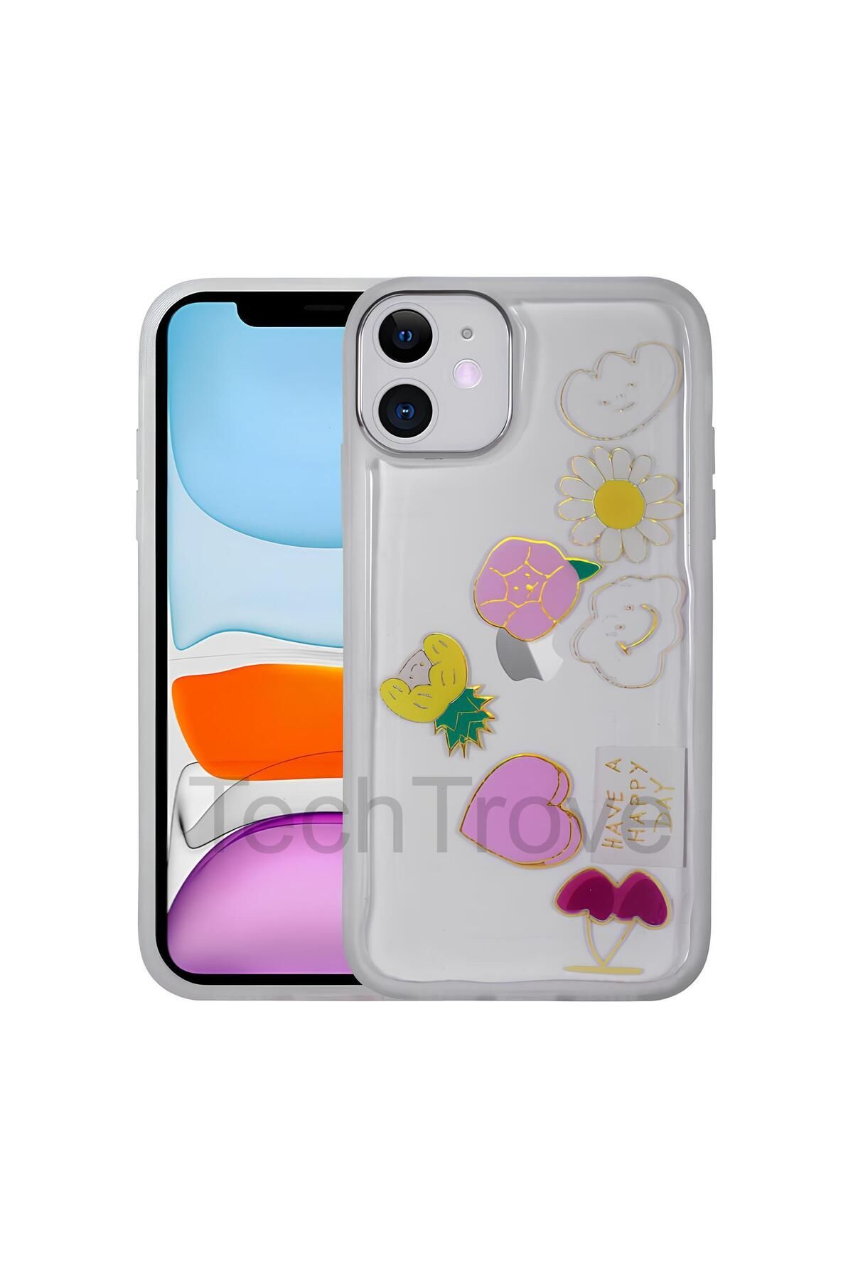 TechTrove Apple iPhone 11 Kılıf Figürlü Desenli Işıltılı Sert Sos Kapak