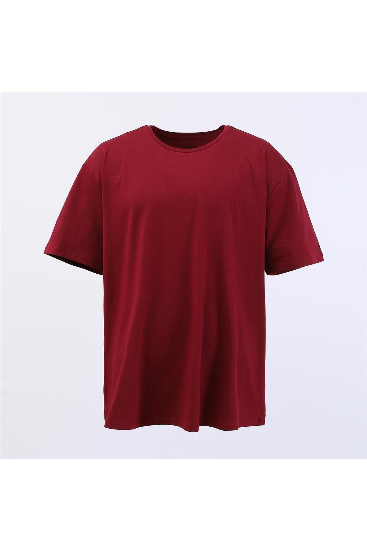 Dio Rise Erkek O Yaka Kısa Kol Tişört - (3XL-7XL) - BSM-109 - Bordo