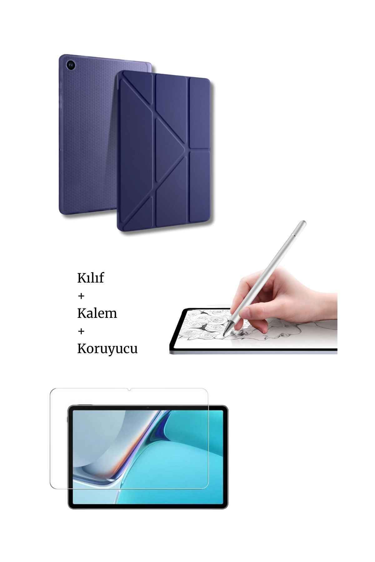 Fuchsia Galaxy A9 Plus 11 inç X210 Uyumlu Tablet Kılıfı Tablet Kalemi Ve Ekran Koruyucu Set