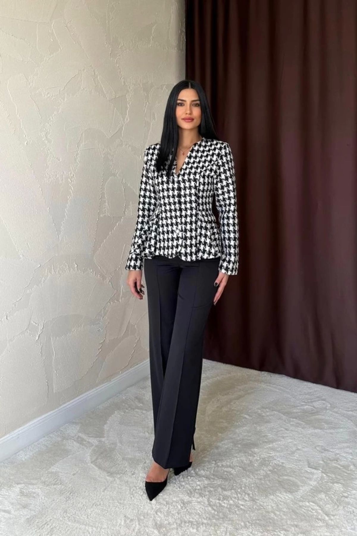 MODA Ekru Arka Fiyonk Detaylı Ceket