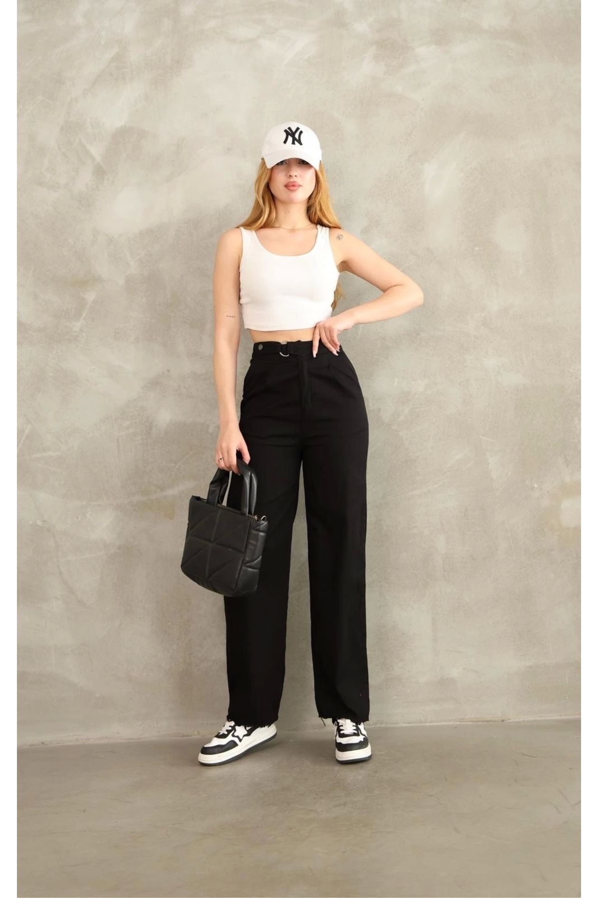 OurStyles Pnt gabardin kemer detay pantolon