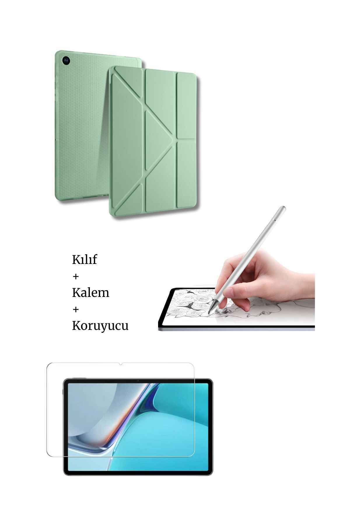 Fuchsia Galaxy A9 Plus 11 inç X210 Uyumlu Tablet Kılıfı Tablet Kalemi Ve Ekran Koruyucu Set