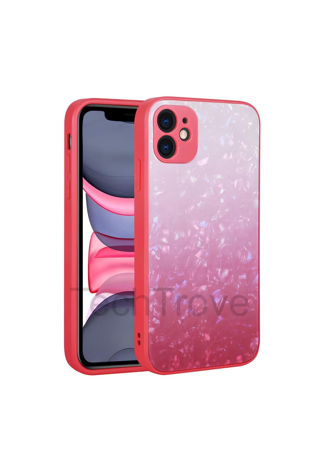 TechTrove Apple iPhone 11 Kılıf Renk Geçişli Mermer Desenli Sert Silikon Granit Kapak