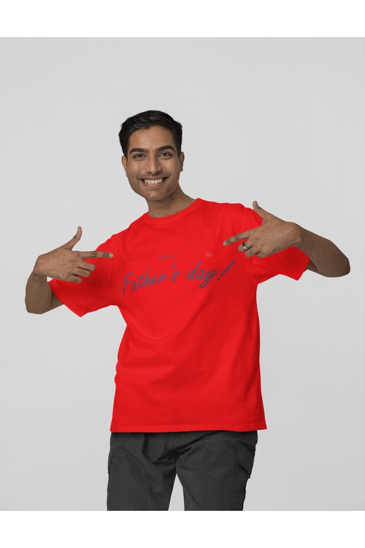 Butik %100 PAMUK ERKEK-FATHER'S DAY 2 - TRANSFER BASKILI YUVARLAK YAKA KISA KOL TİŞÖRT