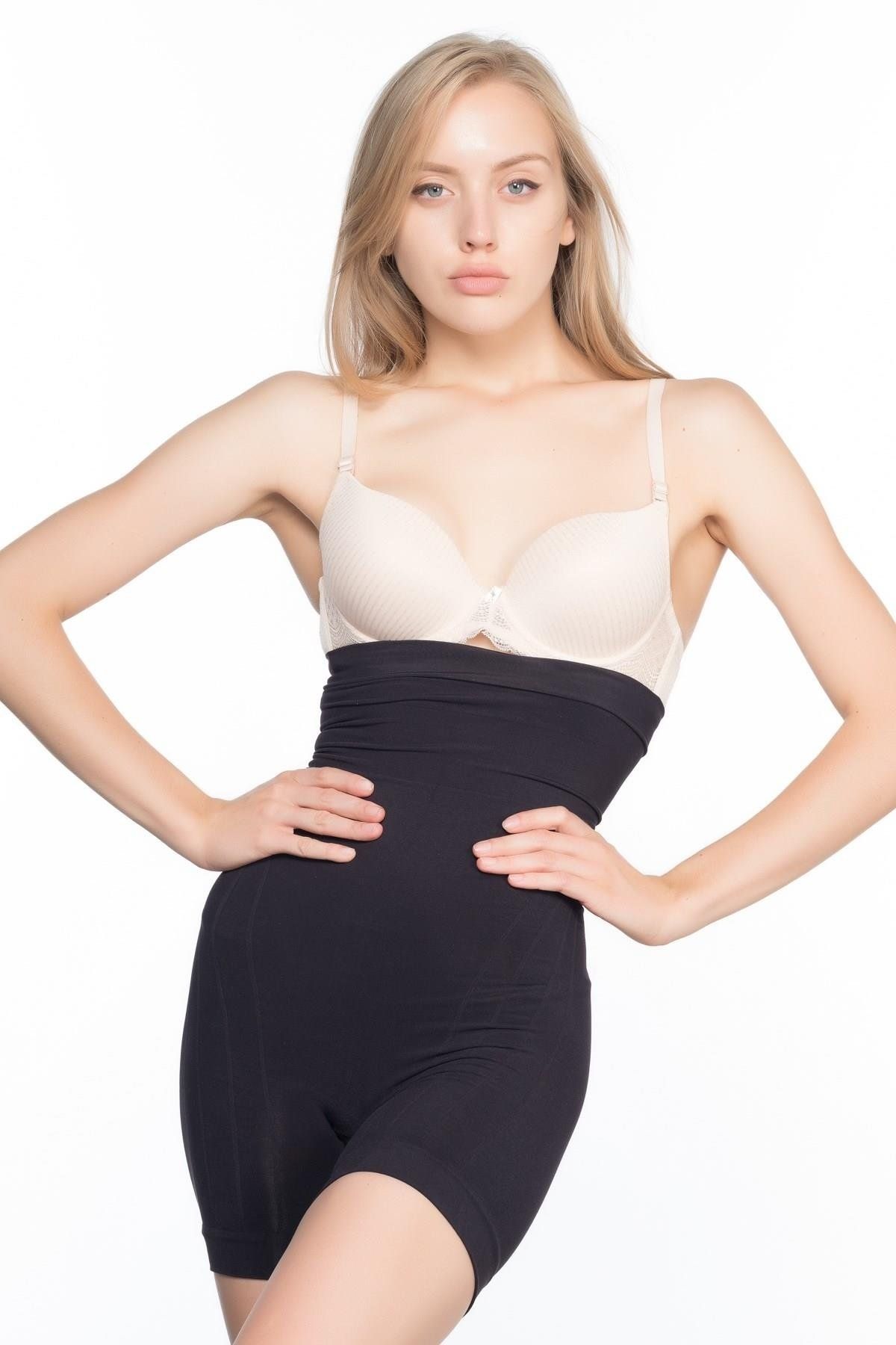 Moda Şahsenem Siyah Mı Emay 7026 Yüksek Bel Paçalı Korse