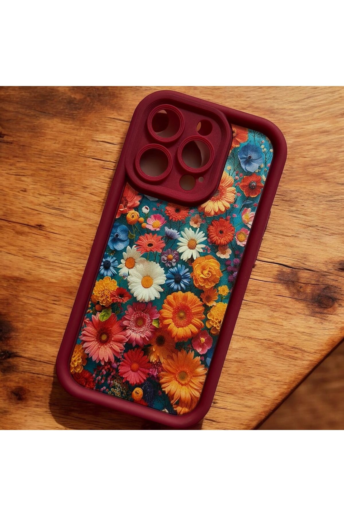 shop İPhone 14 Pro Uyumlu Renkli Çiçekli Kılıf