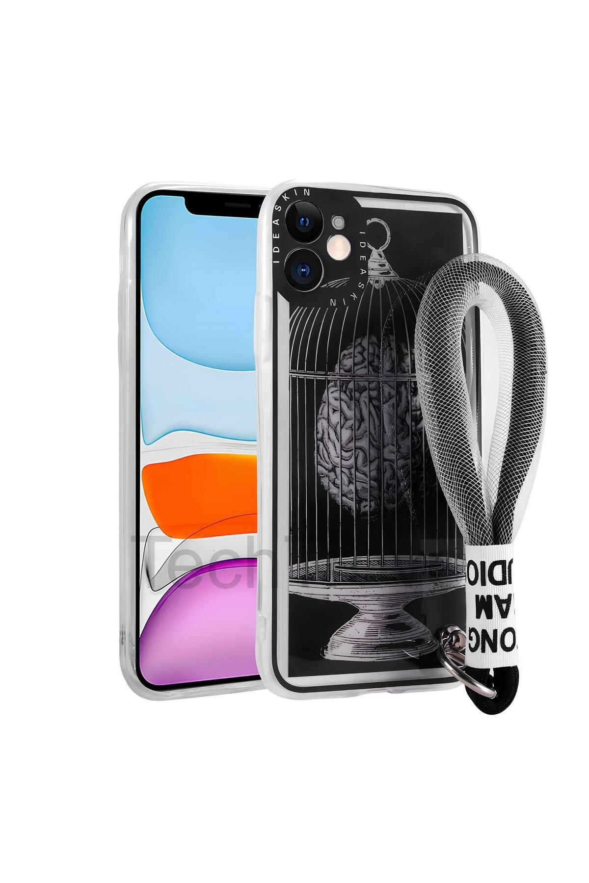 TechTrove Apple iPhone 11 Kılıf Desenli El Askılı İpli Astana Silikon Kapak