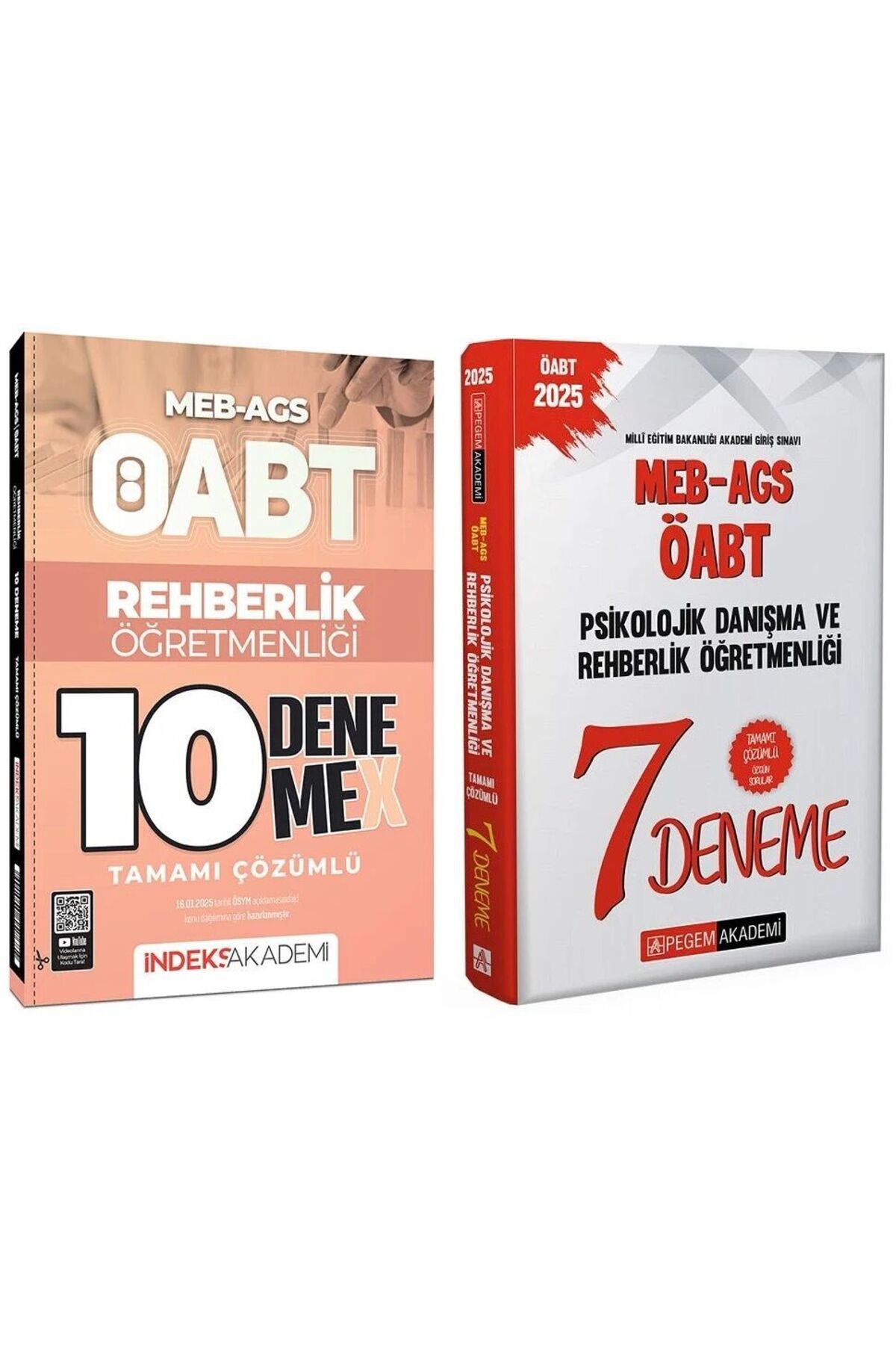 Pegem Akademi Yayıncılık Pegem + İndeks 2025 ÖABT MEB-AGS Psikolojik Danışma ve Rehberlik 7+10 Deneme 2 li Set Pegem + İndeks