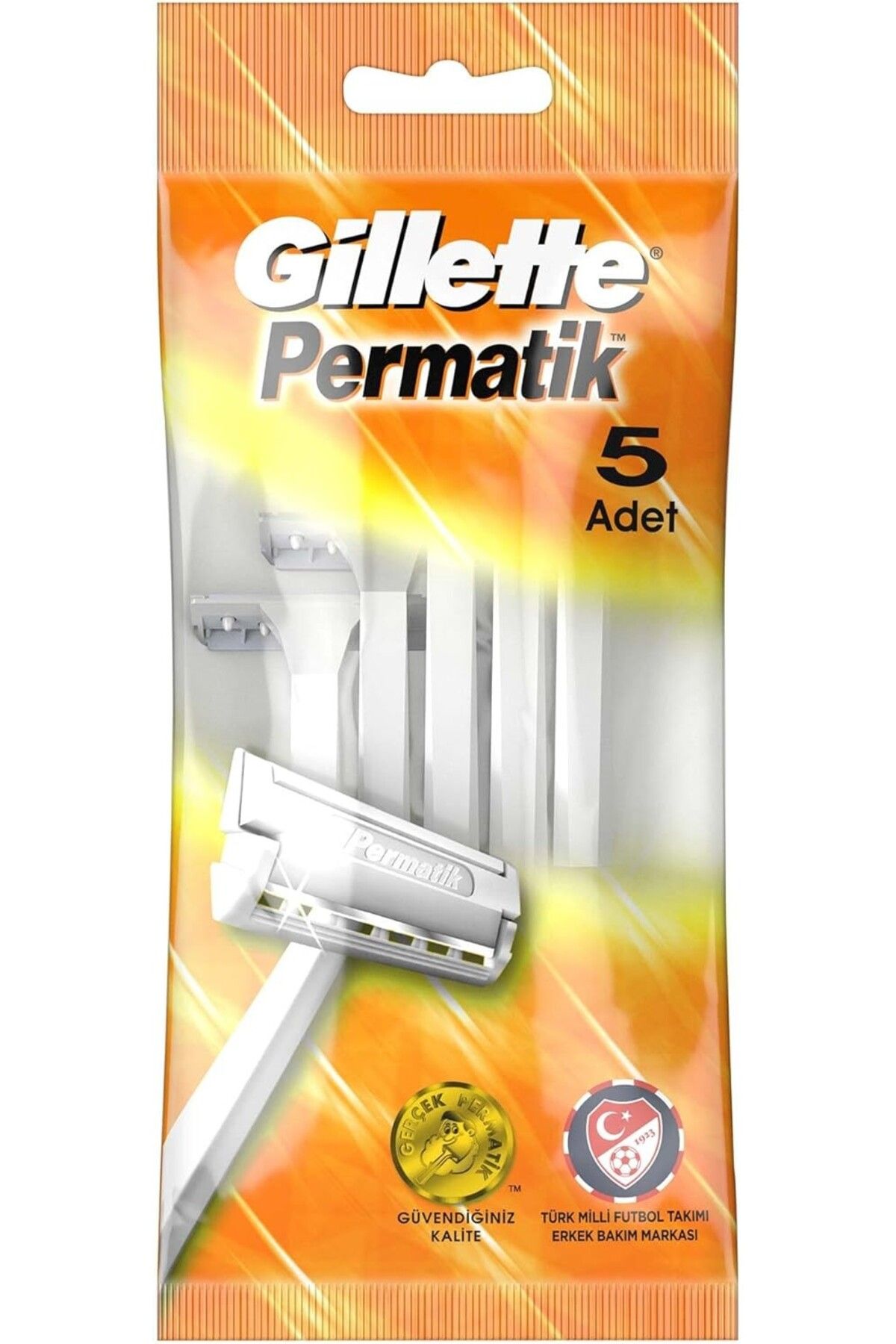 Gillette Permatik Kullan At Erkek Tıraş Bıçağı 5 Adet - Diş Beyazlatıcı Köpük Hediye