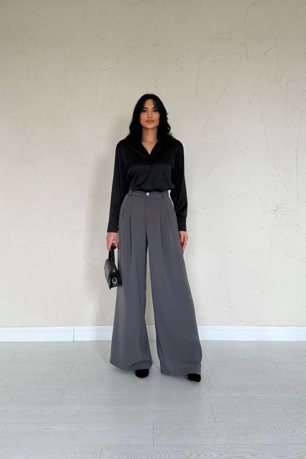 MODA Füme Pileli Comfort Pantolon