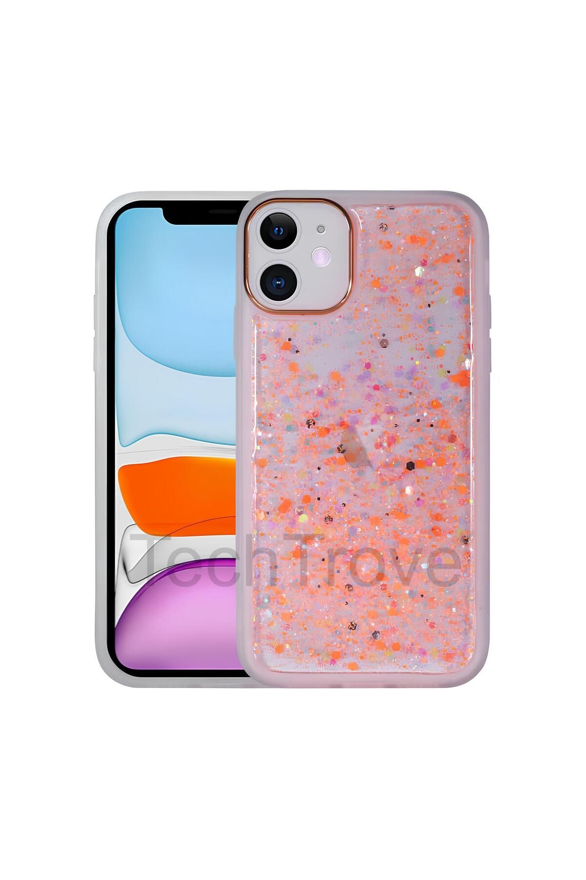 TechTrove Apple iPhone 11 Kılıf Figürlü Desenli Işıltılı Sert Sos Kapak