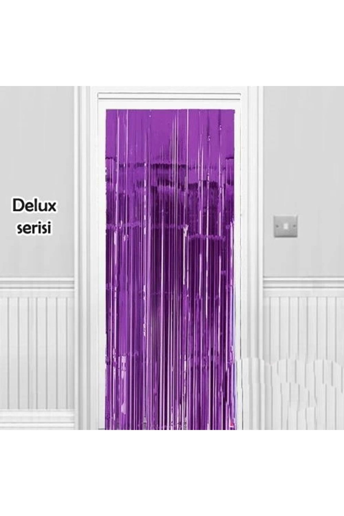 ShopNova Işıltılı Du Ve Kapı Perdesi Mor Renk 90x200 Cm