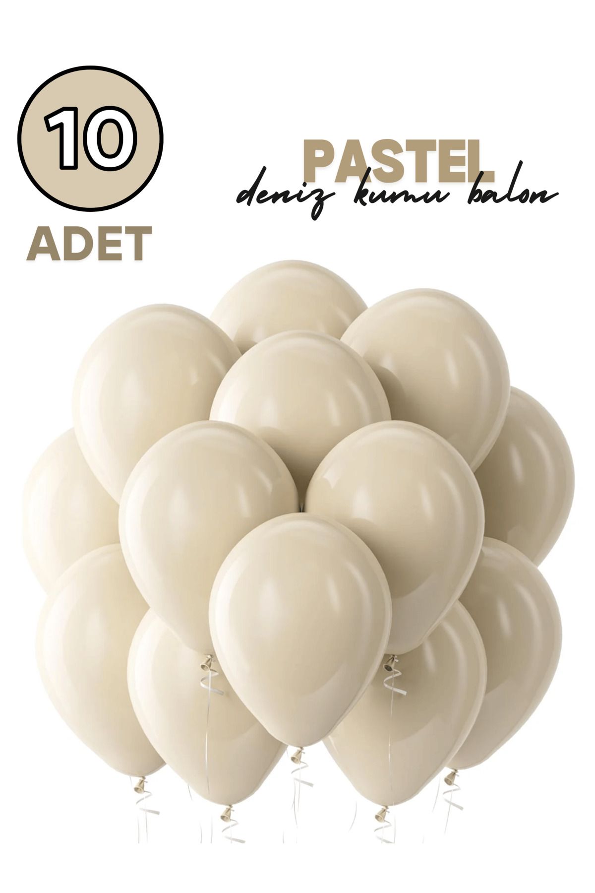 Mielibon 10'lu Deniz Kumu Rengi Balon Seti – 12 İnç Yumuşak Tonlu Balonlar, İç Mekân Parti Süsü