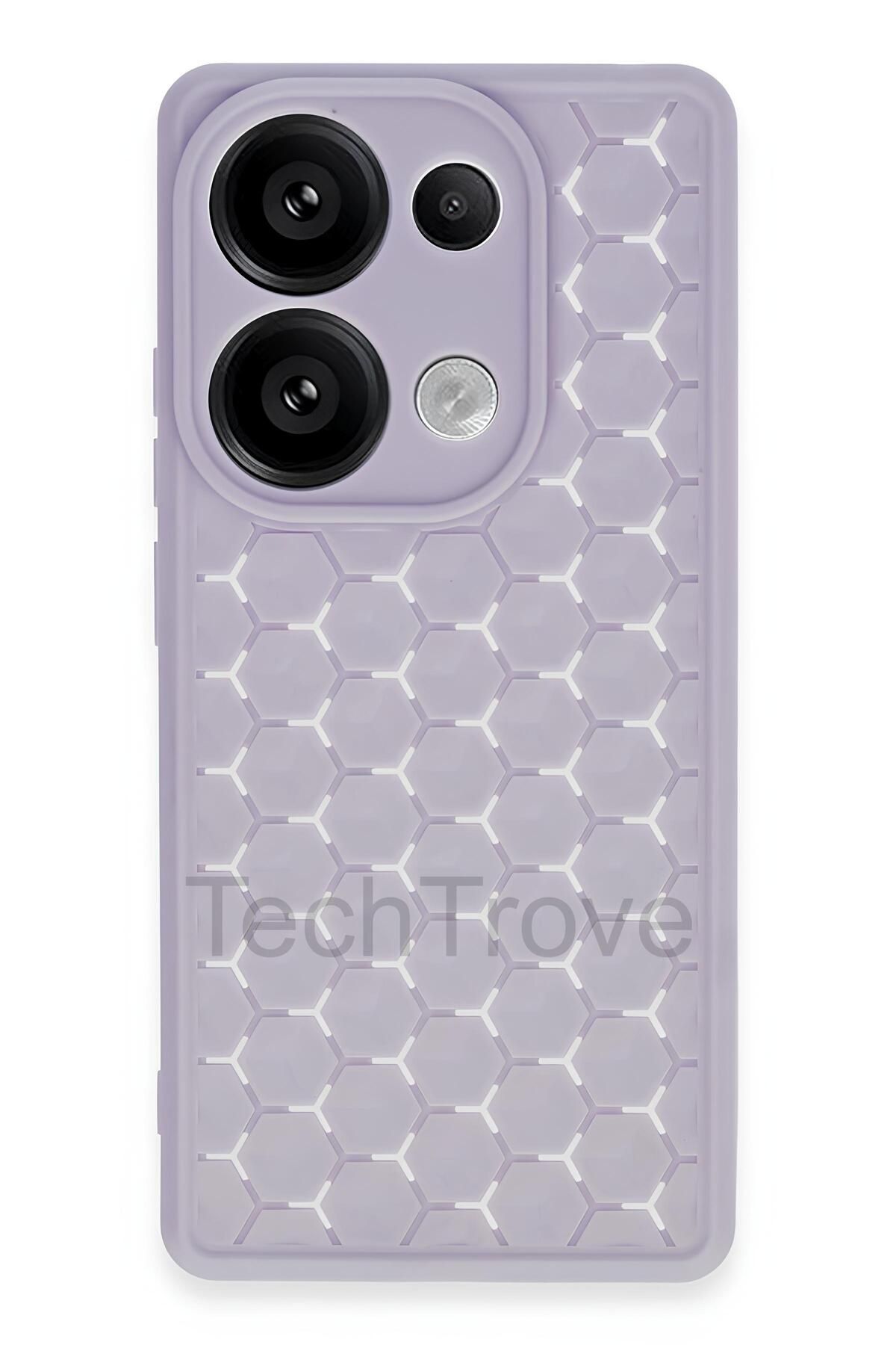 TechTrove Xiaomi Redmi Note 13 Pro 4G Kılıf Kamera Korumalı Geometrik Petek Motifli Silikon Kapak