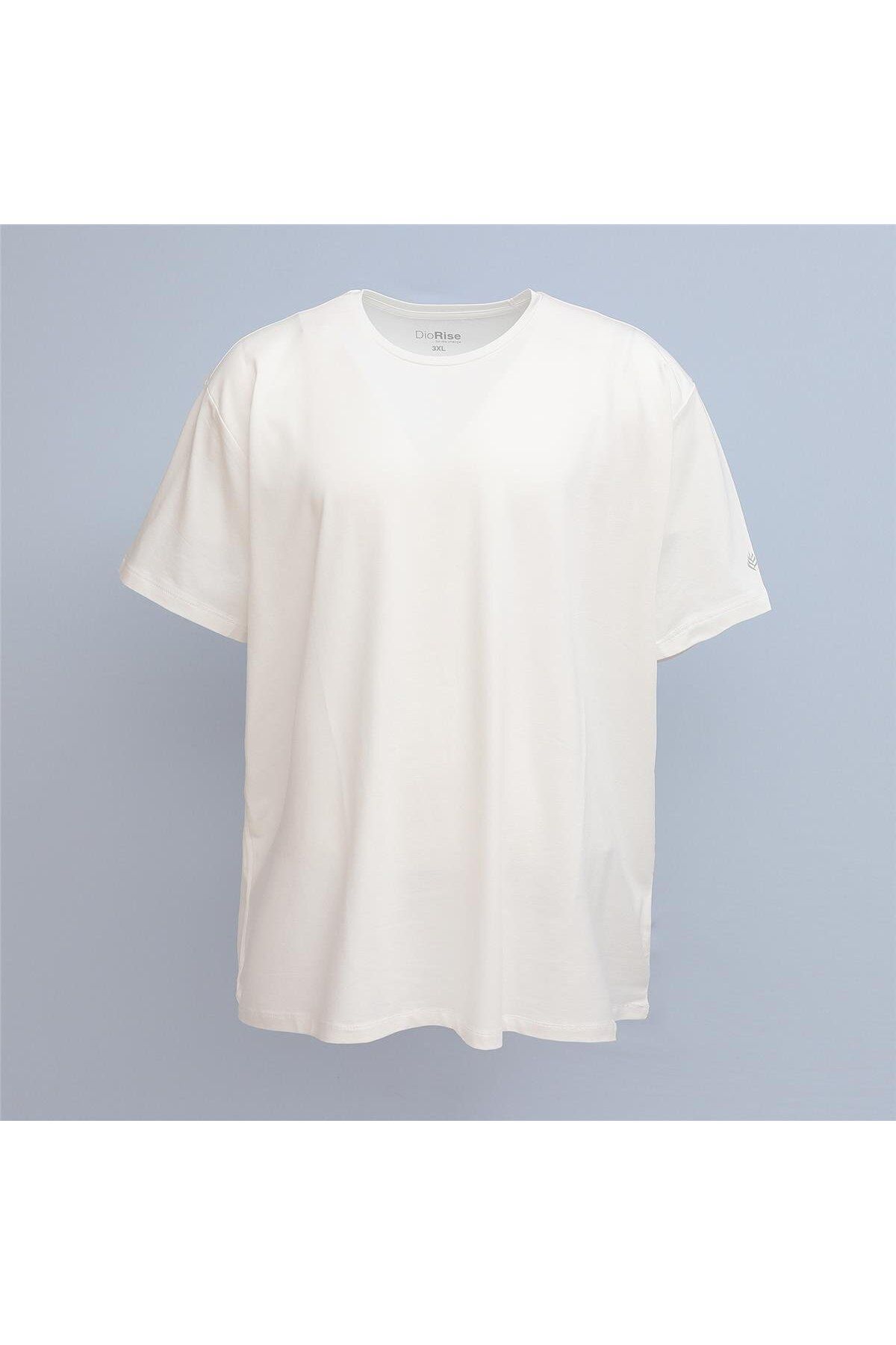Dio Rise Erkek O Yaka Kısa Kol Tişört - (3XL-7XL) - BSM-109 - Beyaz