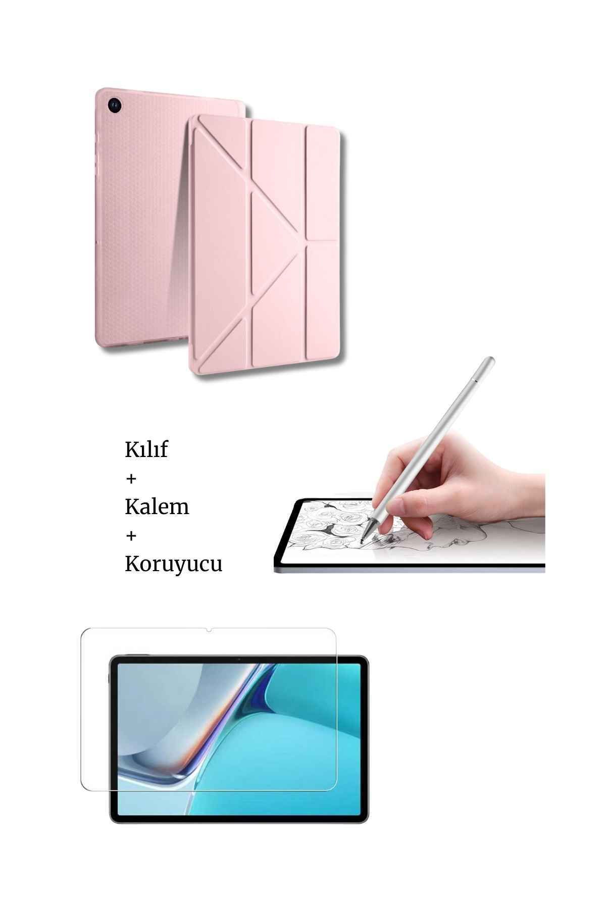 Fuchsia Galaxy A9 Plus 11 inç X210 Uyumlu Tablet Kılıfı Tablet Kalemi Ve Ekran Koruyucu Set