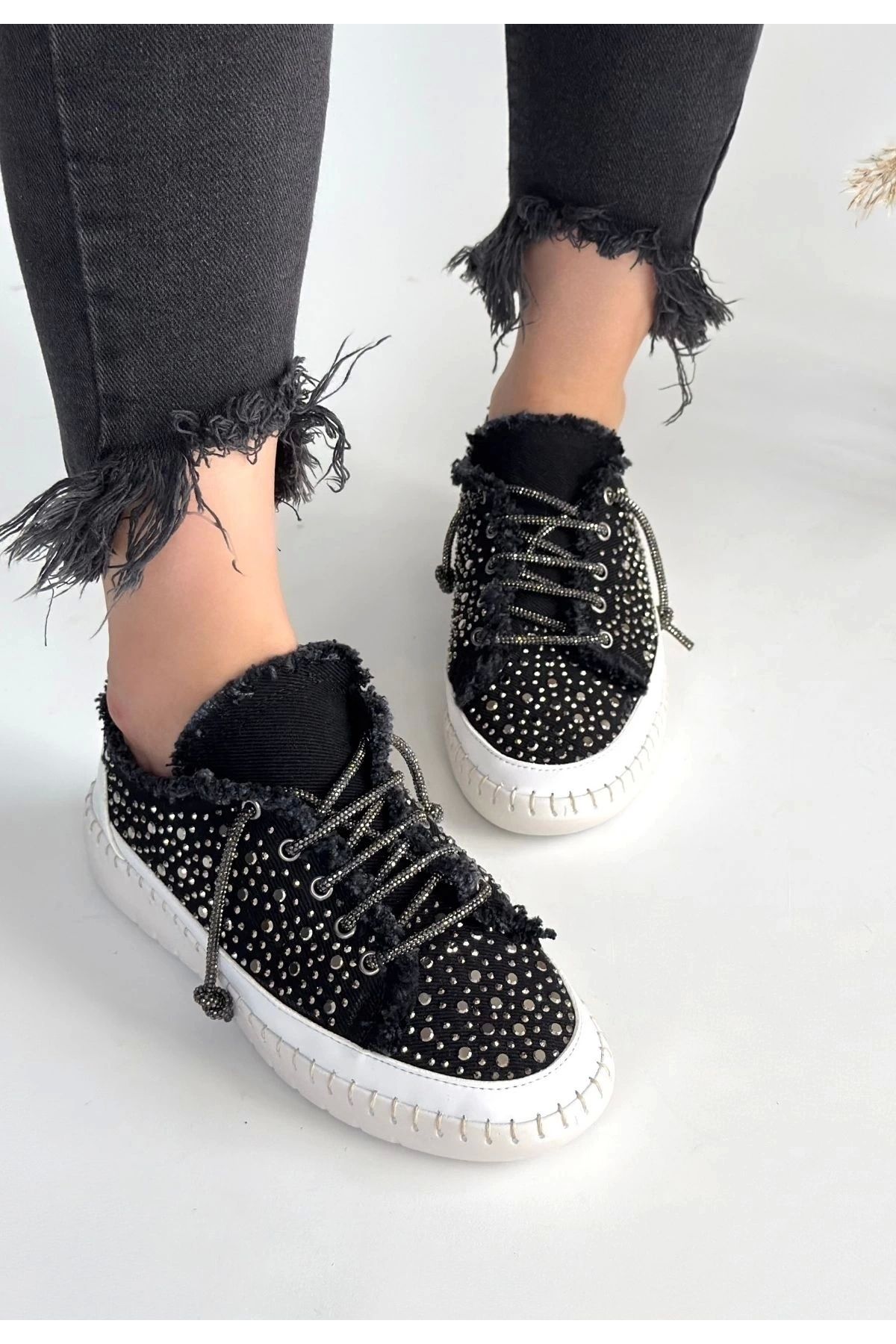 OurStyles Guji Siyah Kot Bağcıklı Spor Ayakkabı
